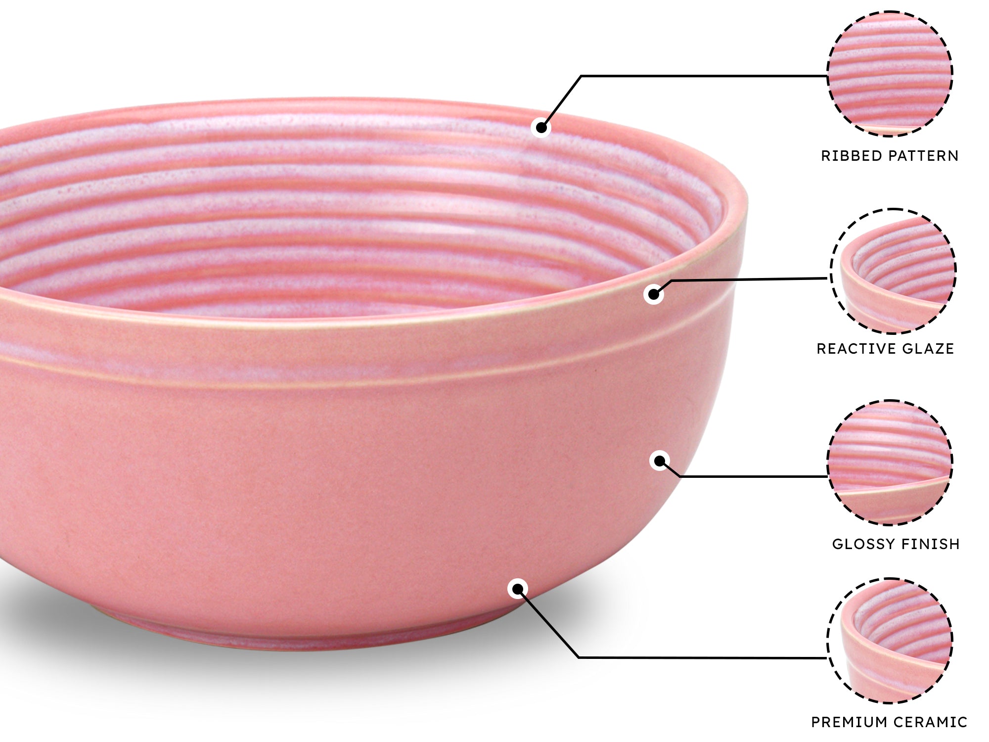 Pastel Premium Ceramic Serving Bowls Set of 2