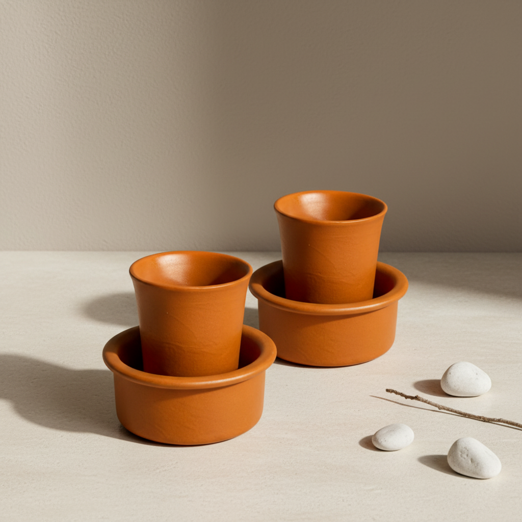 Terracotta Soil Premium Ceramic Dawara Set of 2 Bodhi House