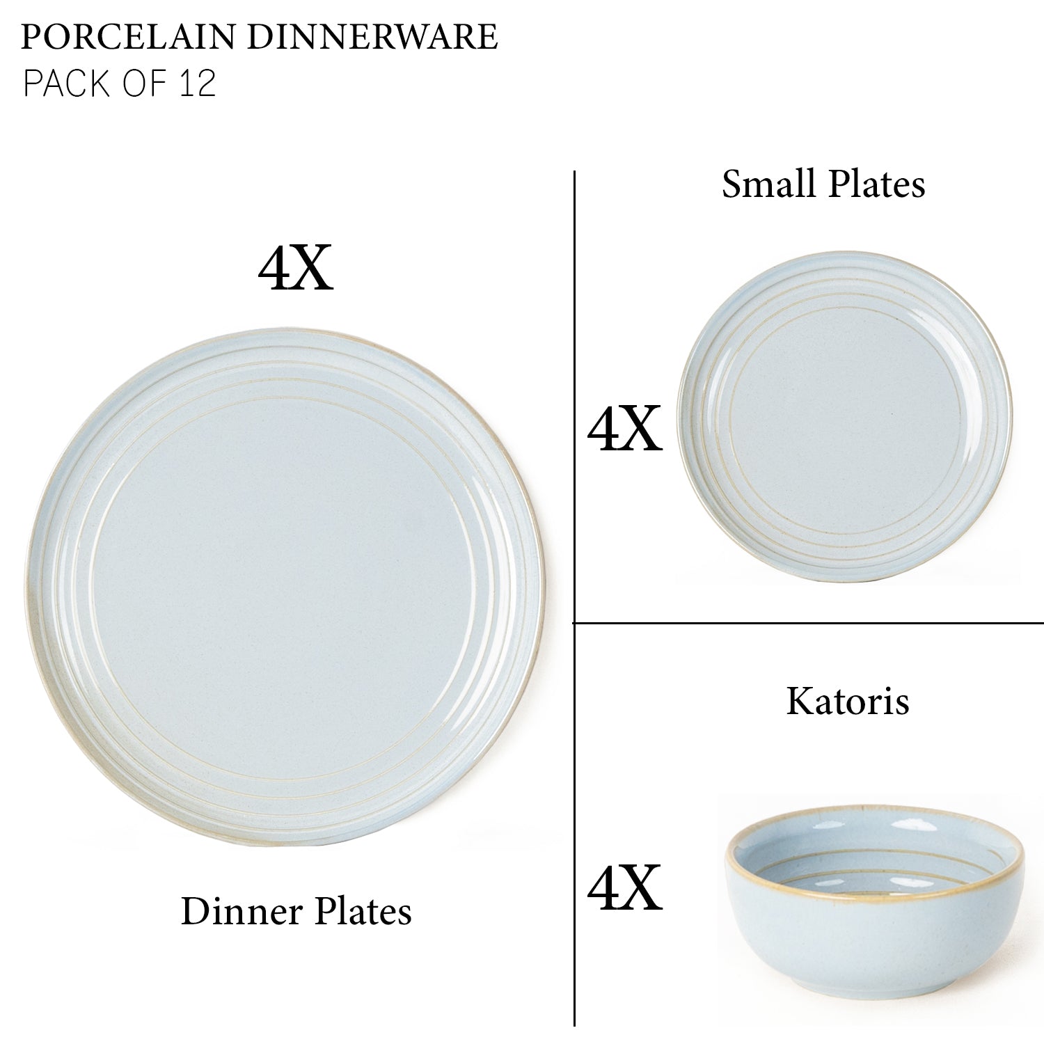 4 Small Dinner Bowls