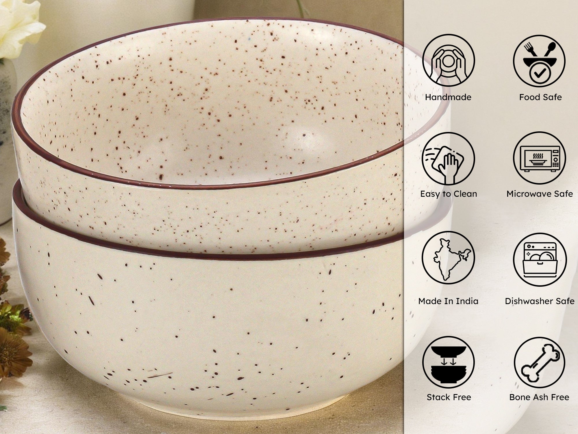Sienna Premium Ceramic Serving Bowls Set of 2