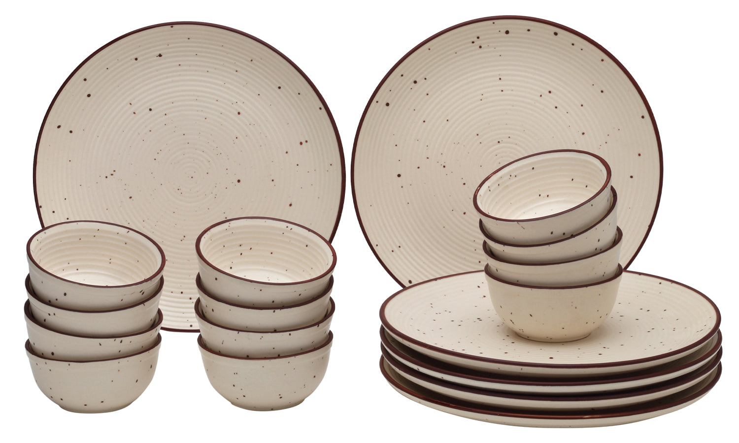 6 Dinner Plates and 12 Bowl/Katori