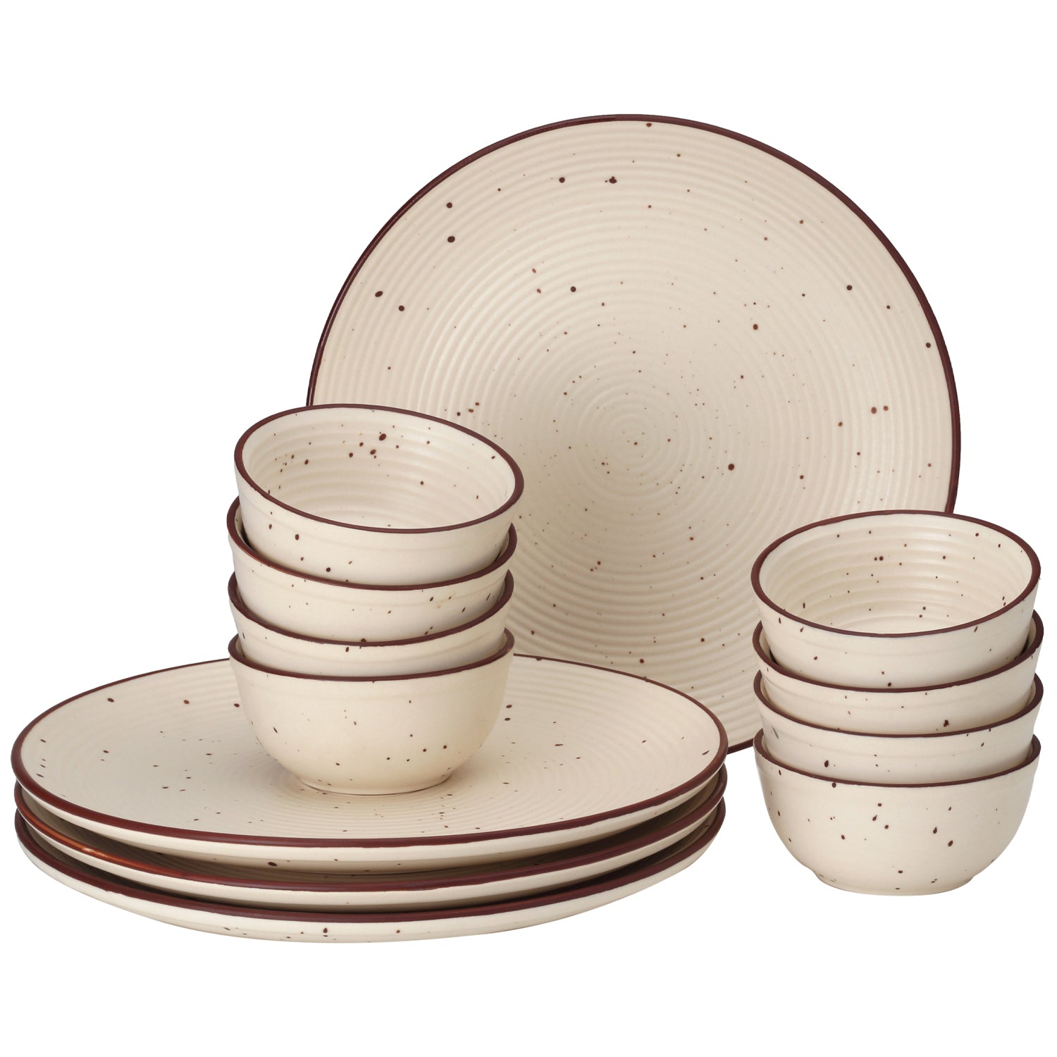4 Dinner Plates and 8 Bowl/Katori