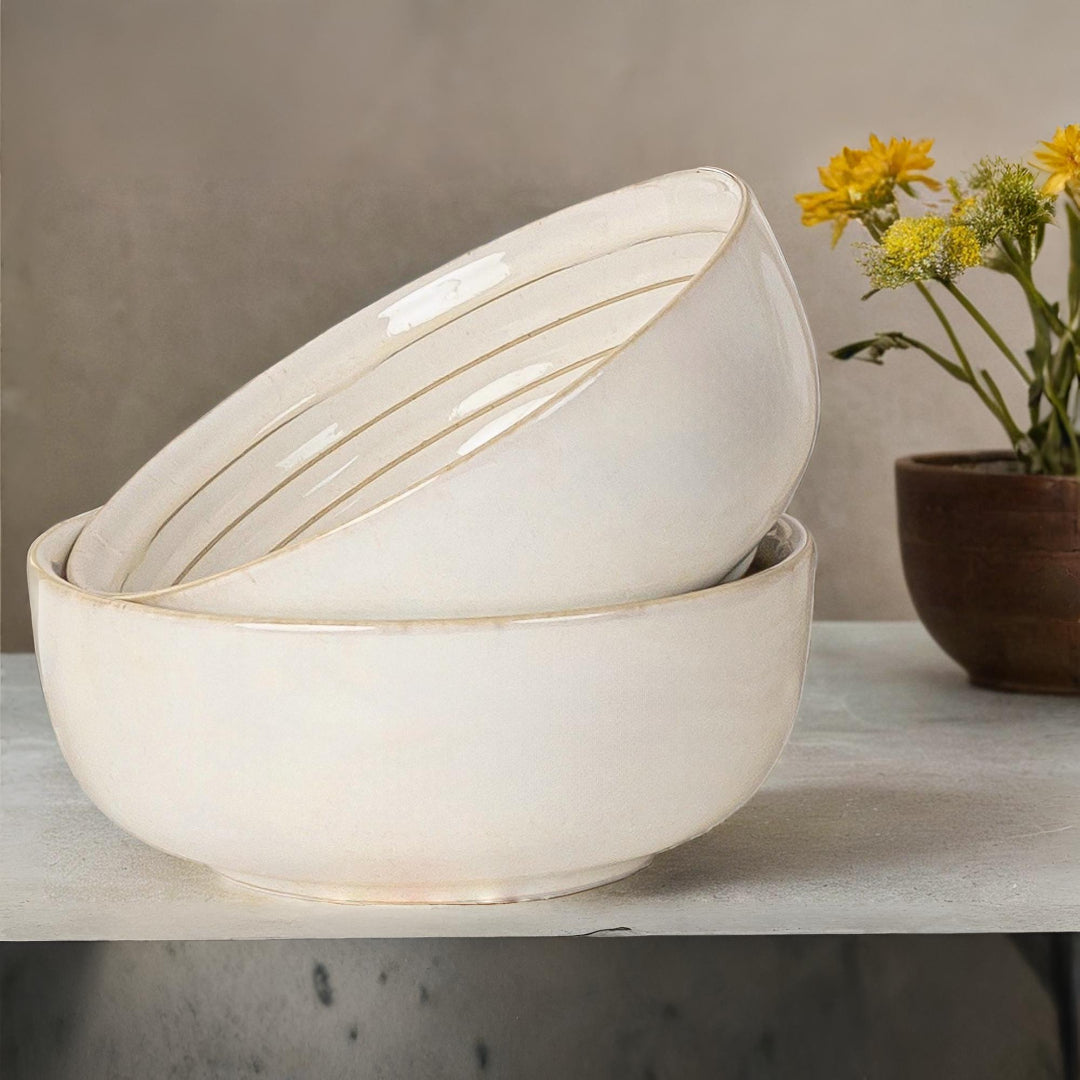Subhra Premium Porcelain Serving Bowls Set of 2 Bodhi House