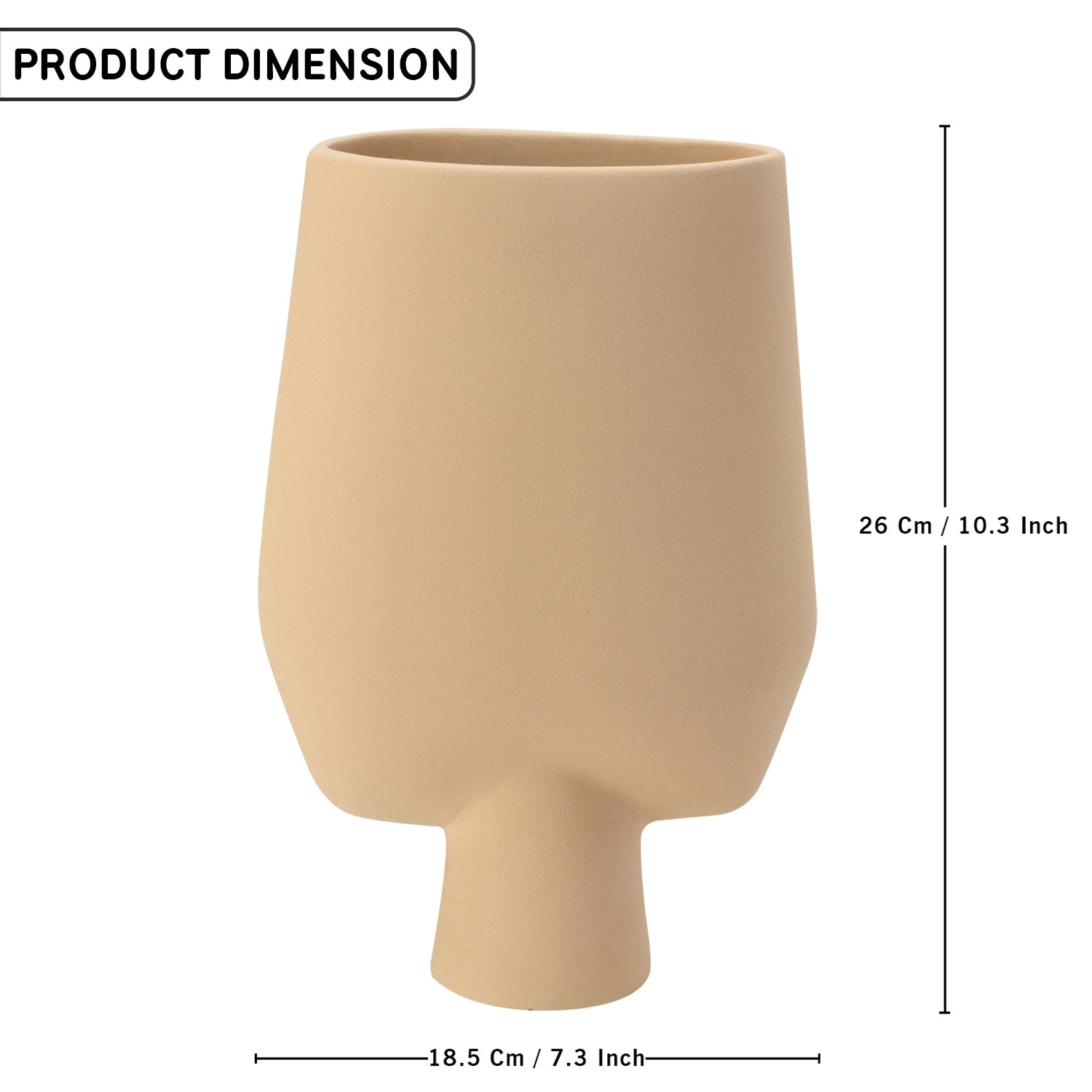 Decorative Flower Vase for Living Room - Beige