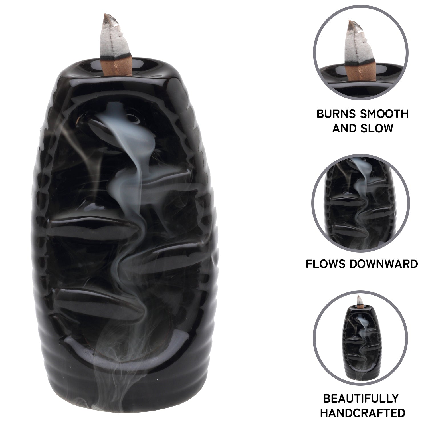 Waterfall Smoke Fountain Back Flow Incense Burner With 20 Incense Cones