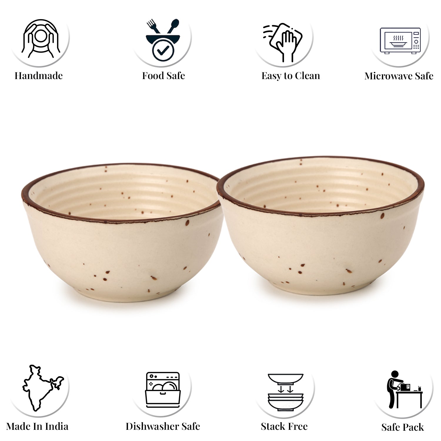Frost Ceramic Bowl/Katori Set of 4 Peice -180 Ml