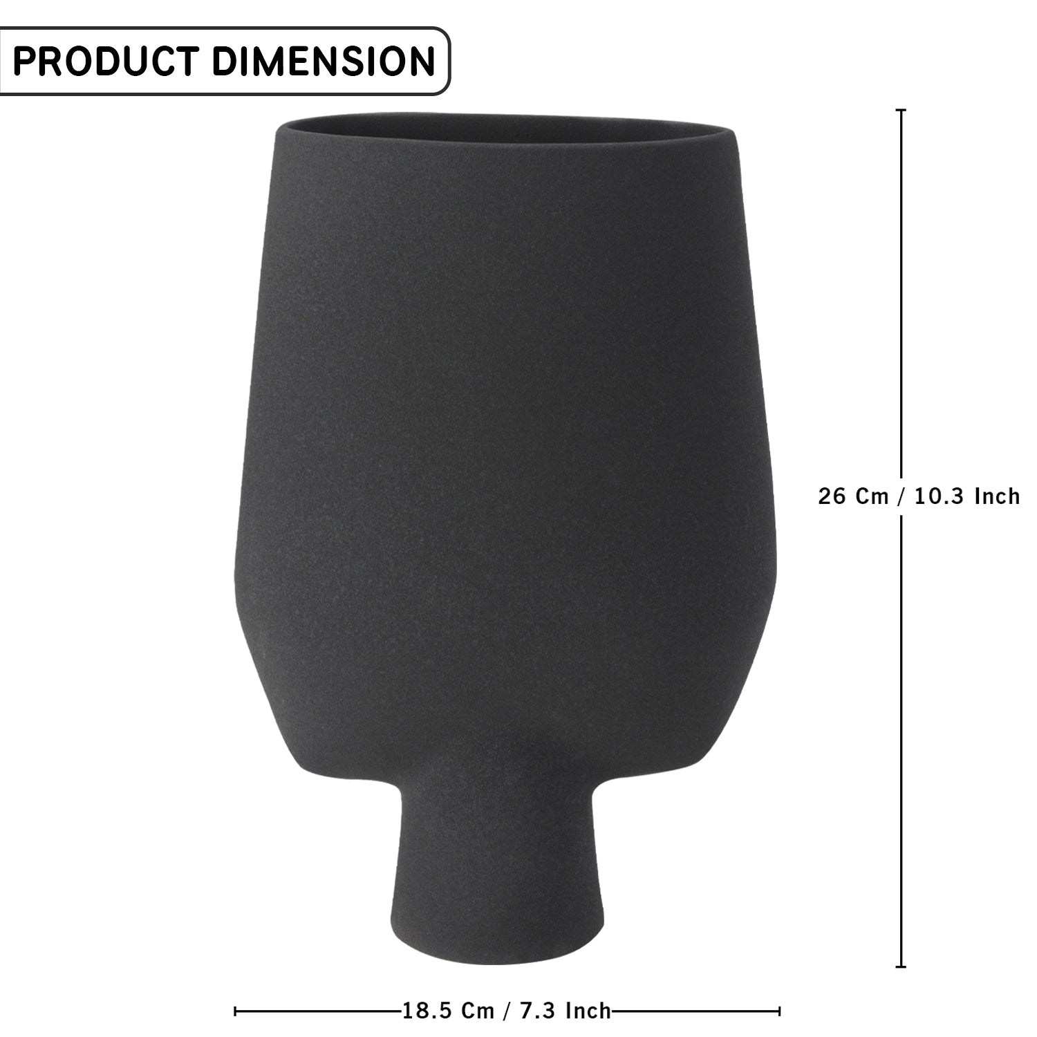 Decorative Flower Vase for Living Room - Charcoal Black Bodhi House