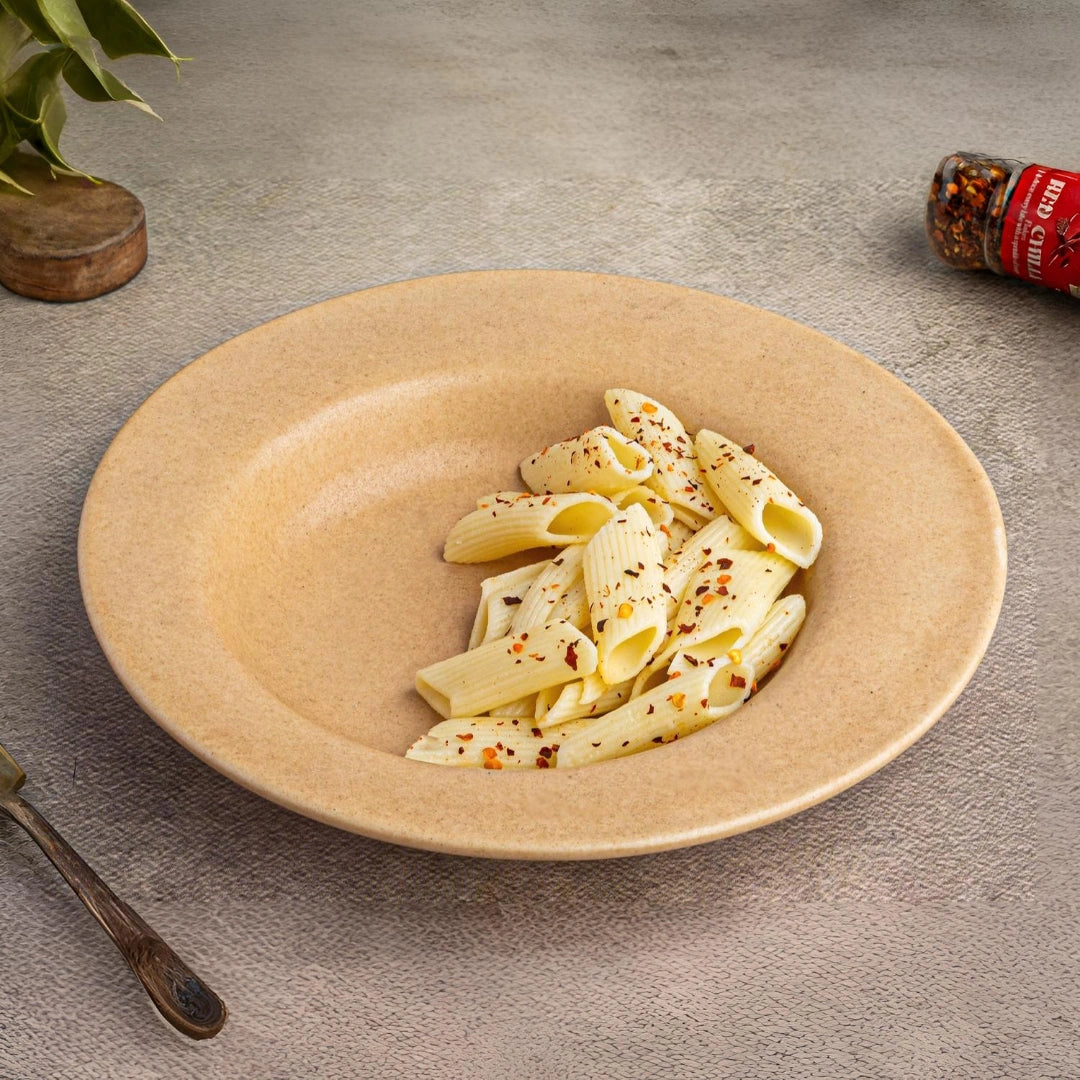 Burlywood Ceramic Handmade Pasta Plates – Set of 2