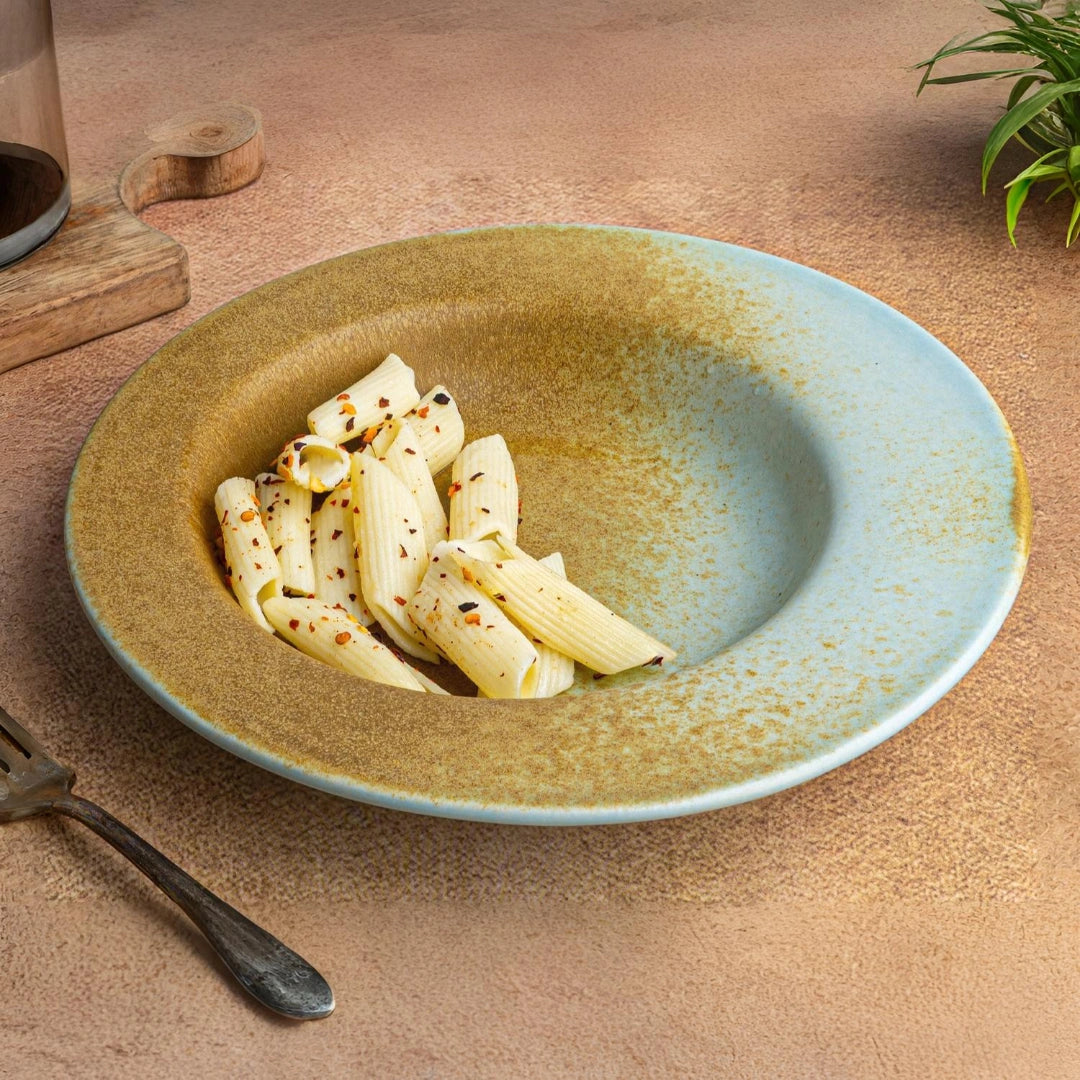 Turquoise Ceramic Handmade Pasta Plates – Set of 2 Bodhi House