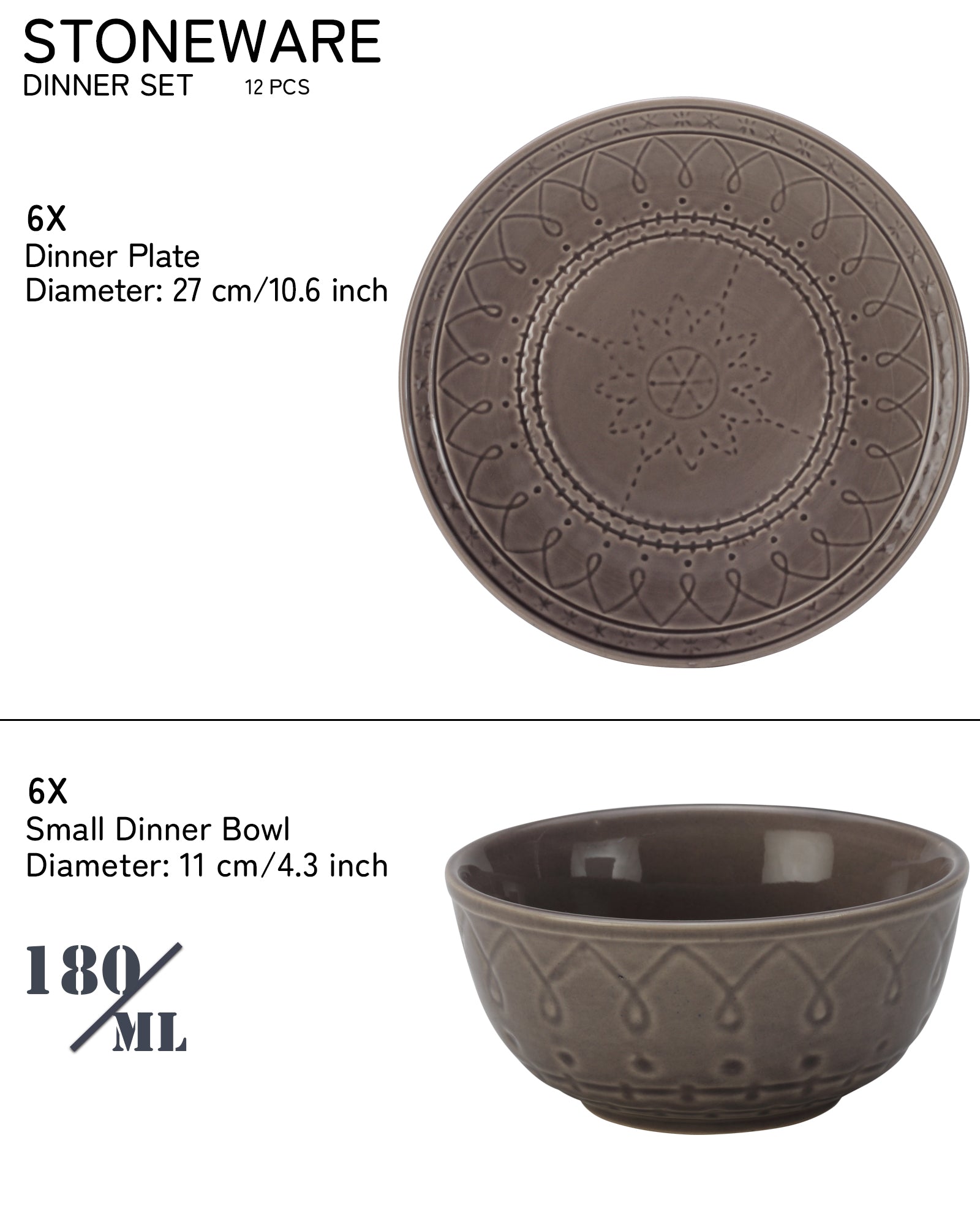 6 Small Dinner Bowls