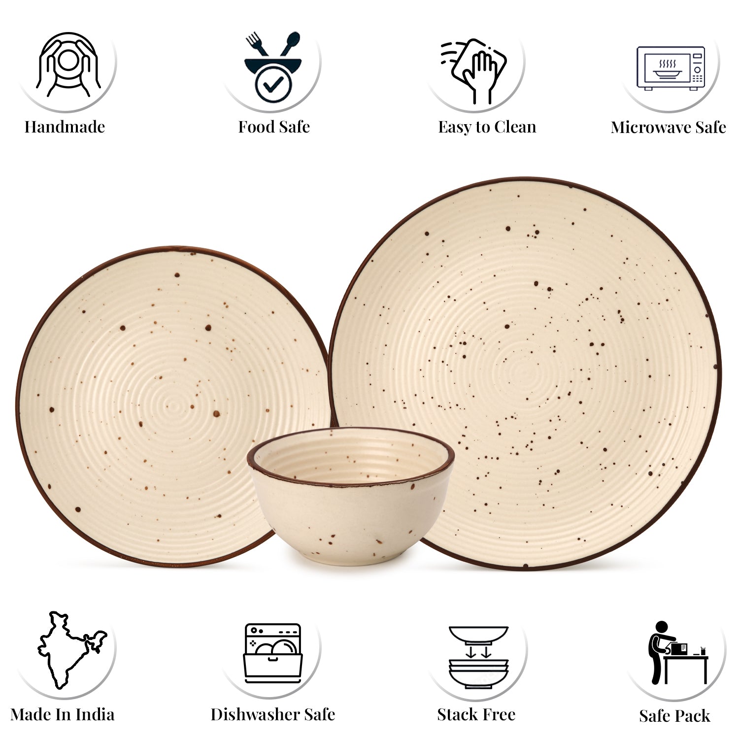 4 Dinner Plates and 4 Bowl/Katori