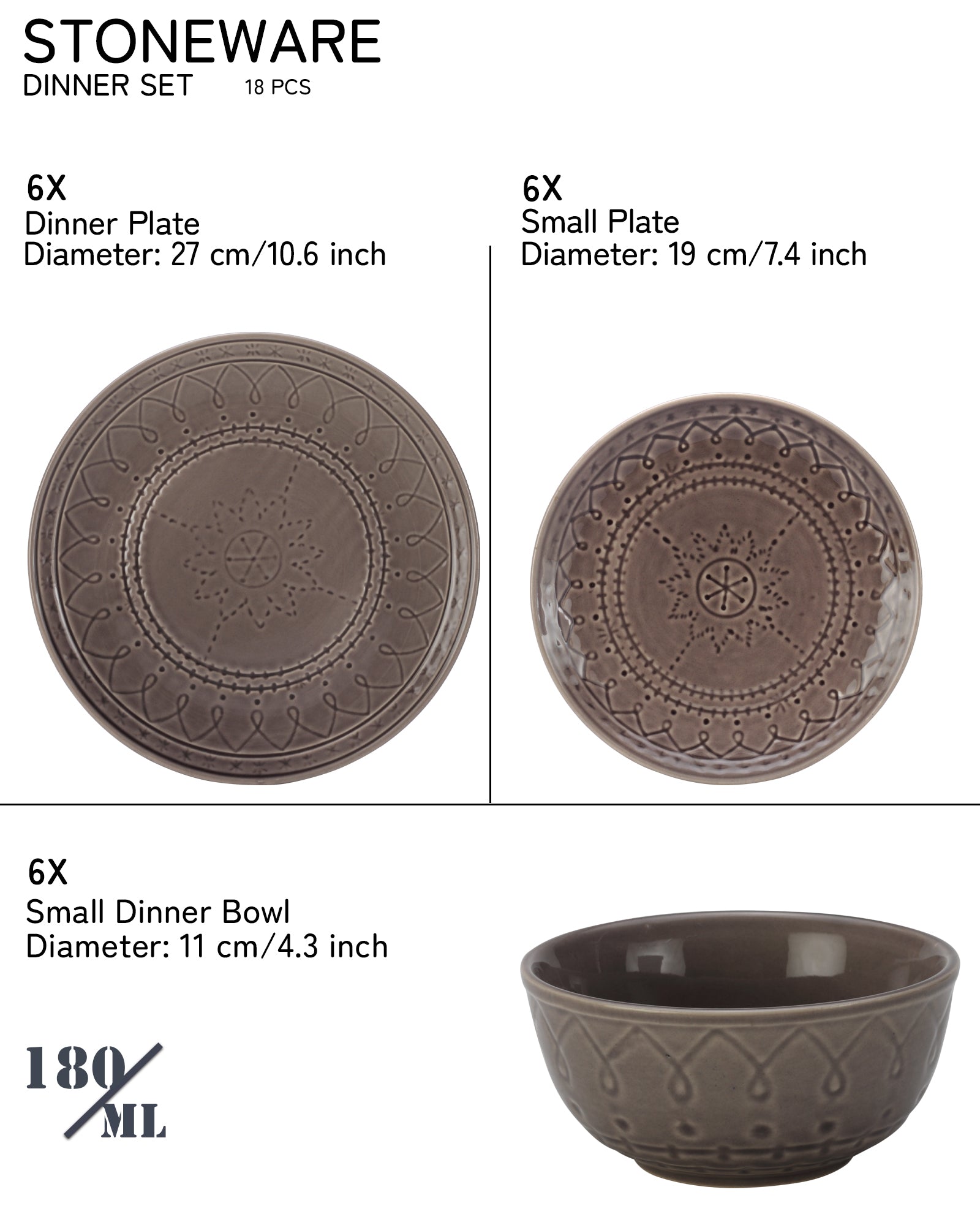 6 Small Dinner Bowls