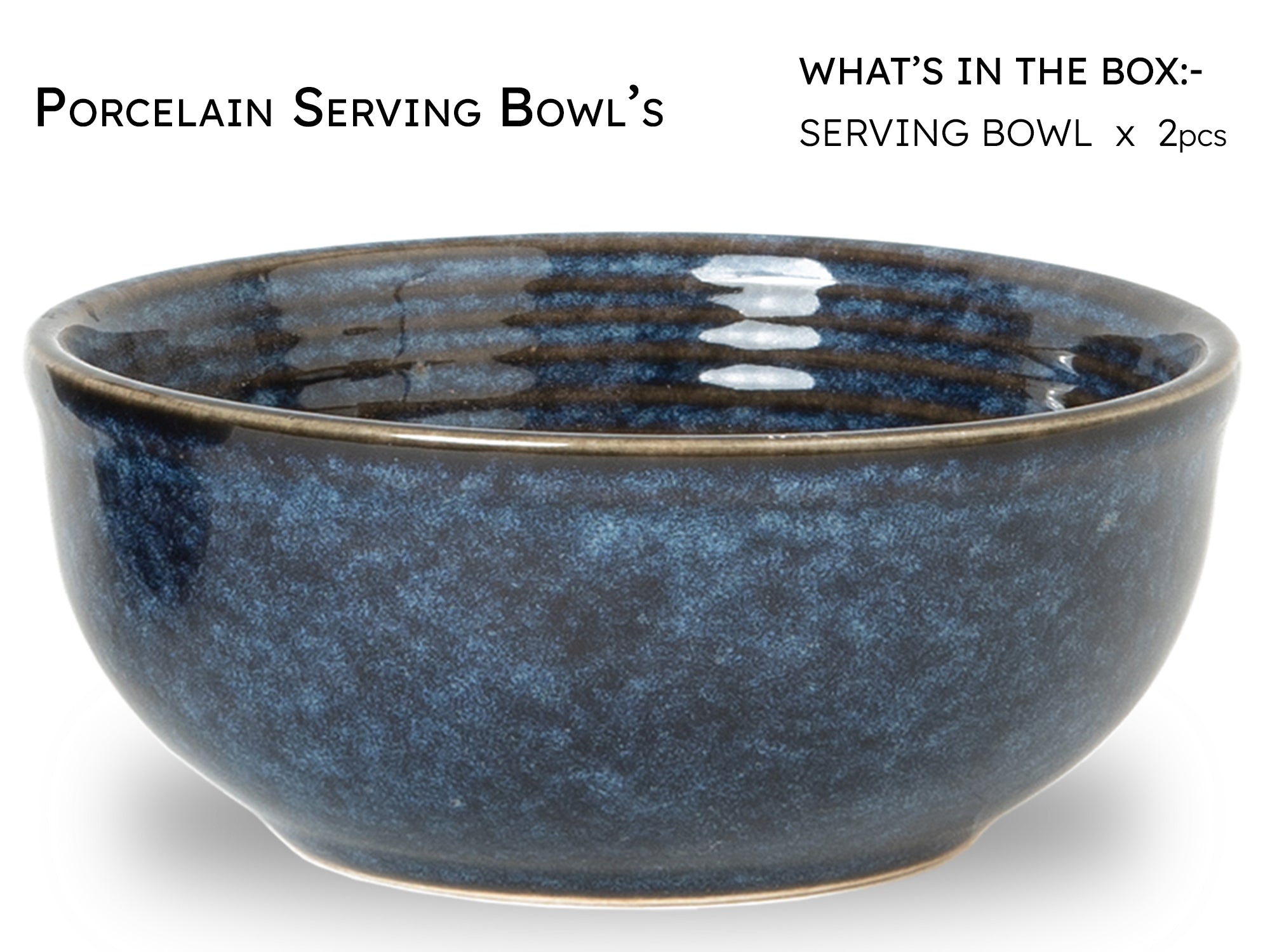 Lapis Premium Ceramic Serving Bowls Set of 2