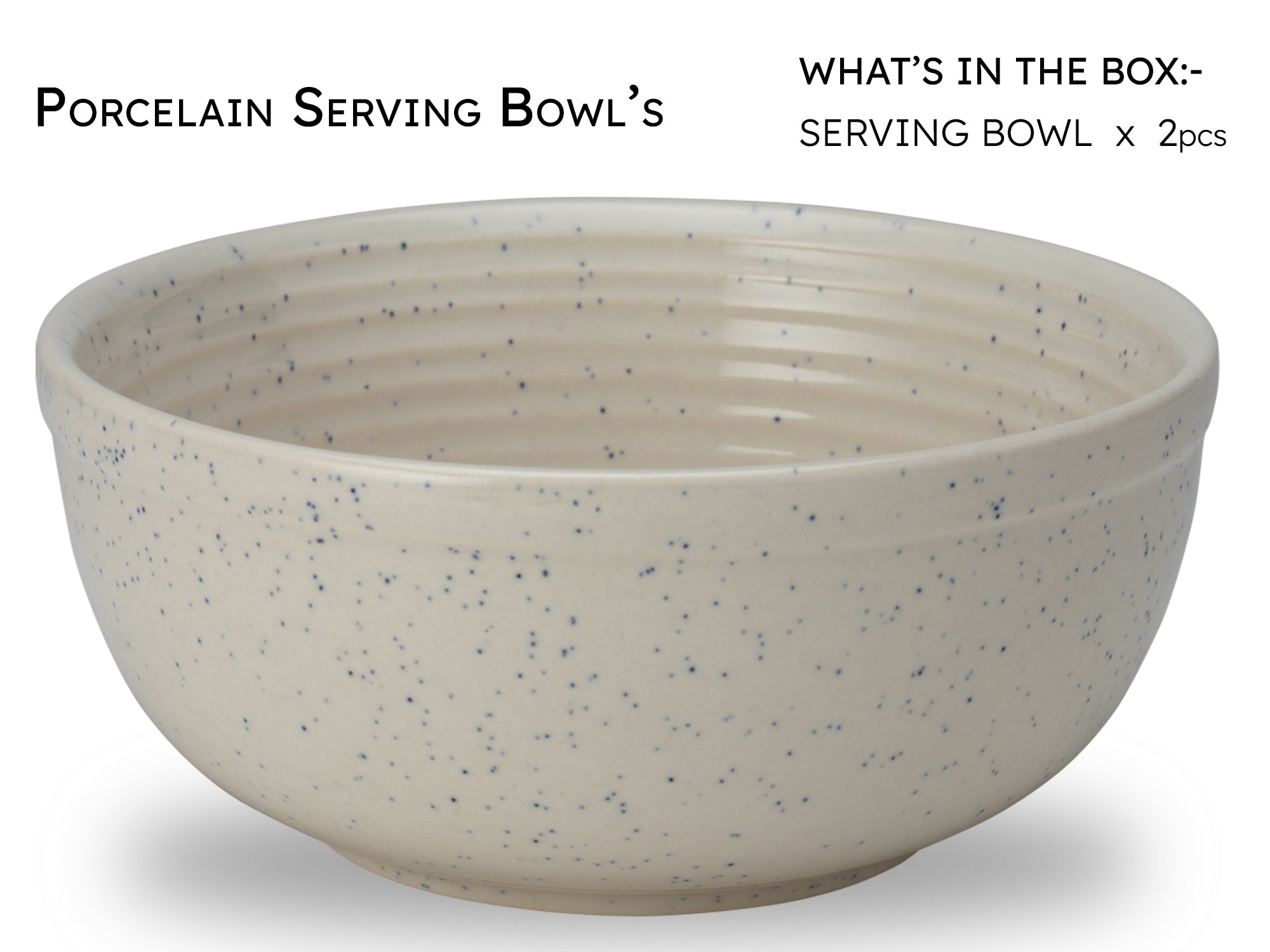 Ivory Premium Ceramic Serving Bowls Set of 2