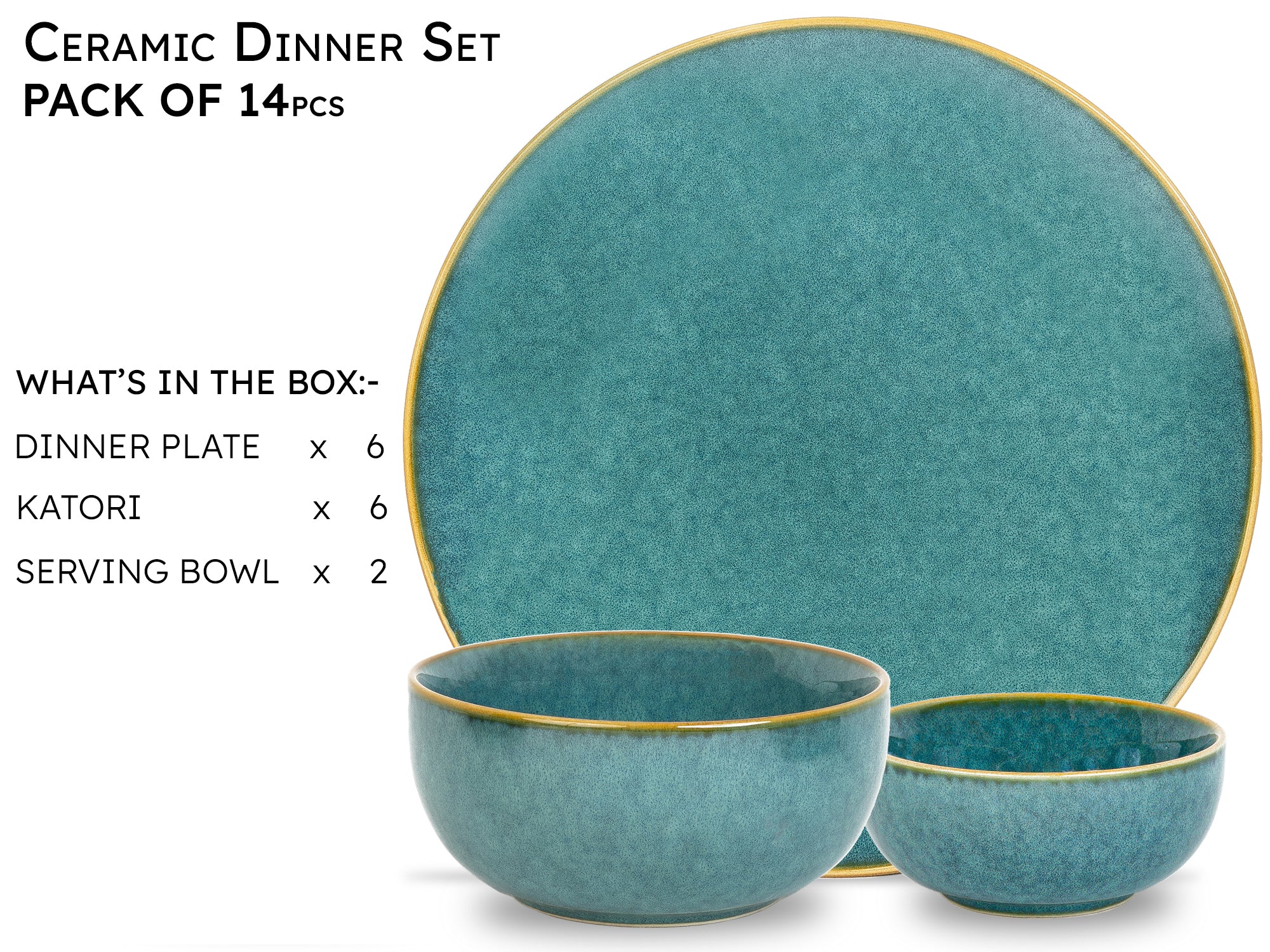 Ocean Premium Ceramic Dinner Set of 14 Pcs