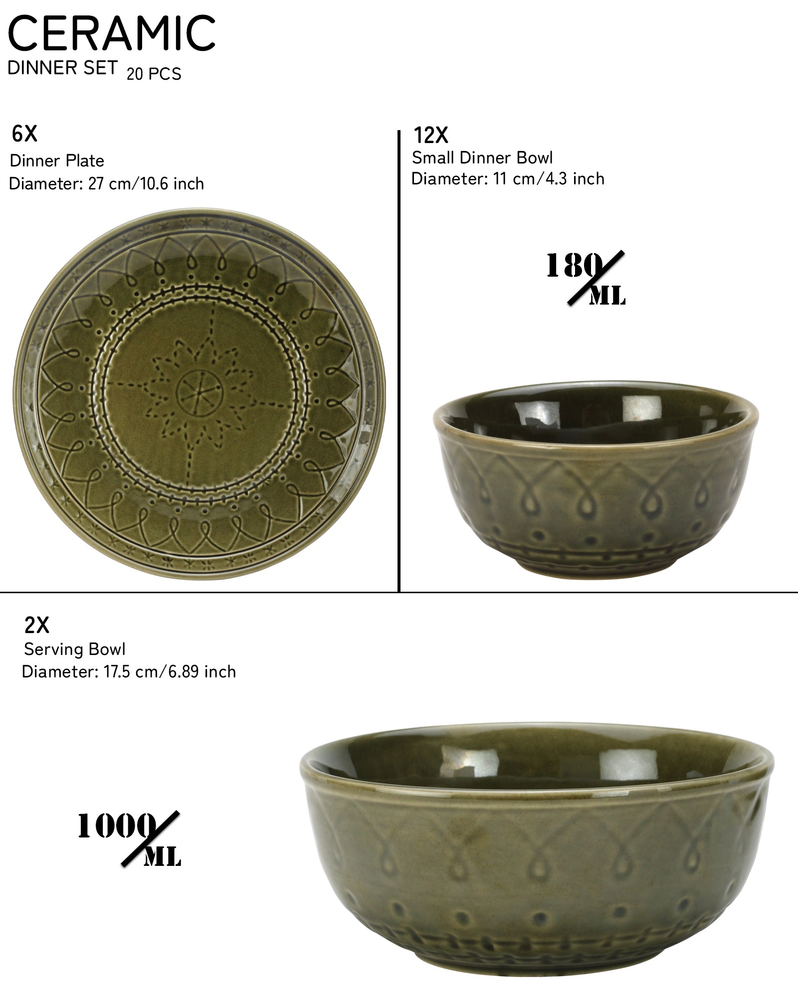 2 Serving Bowl