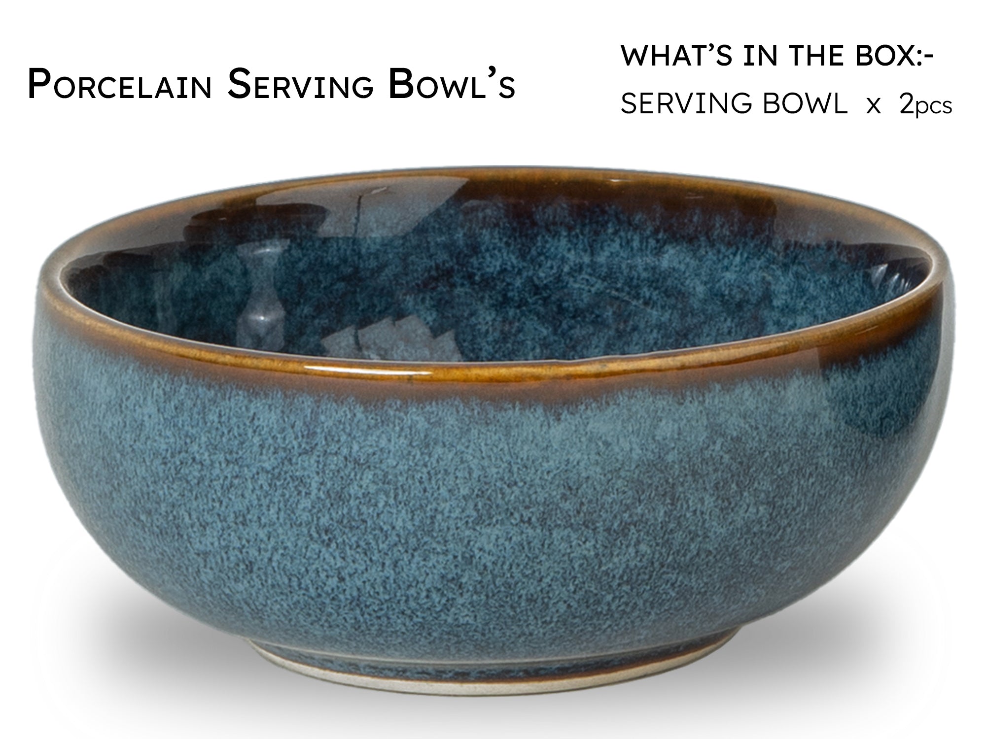 Celestle Premium Ceramic Serving Bowls Set of 2