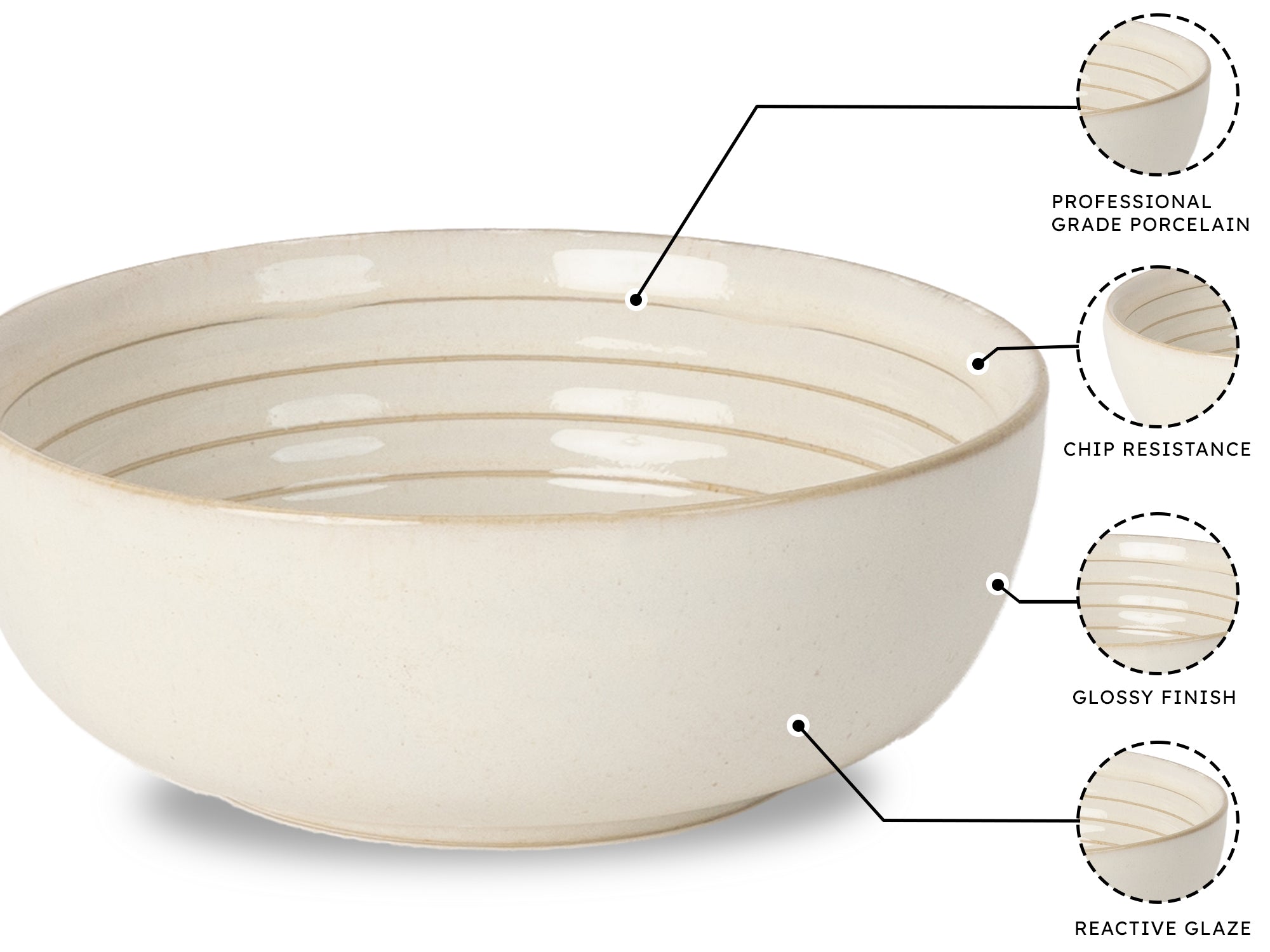Subhra Premium Porcelain Serving Bowls Set of 2