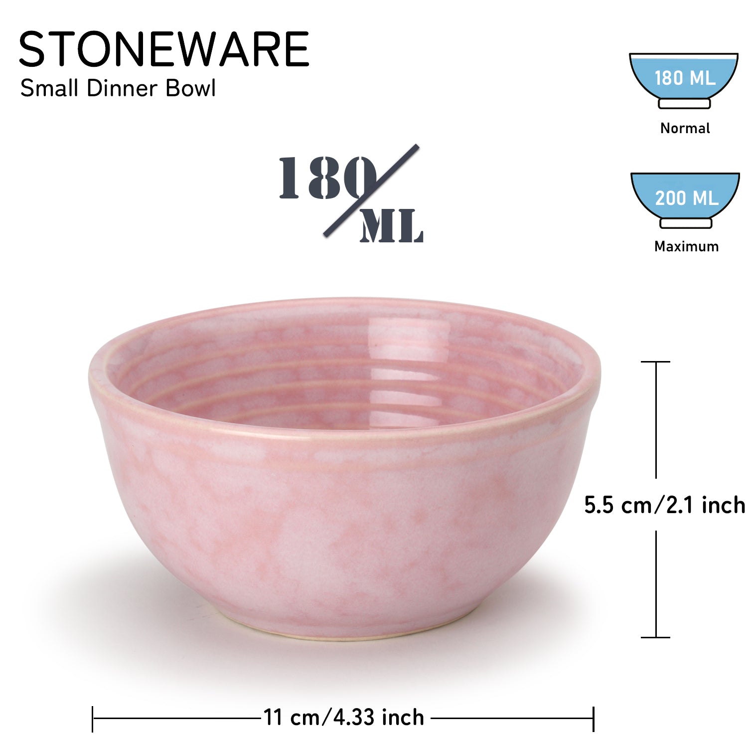 Opulent Roseate Quartet of Bowls/Katoris (4)