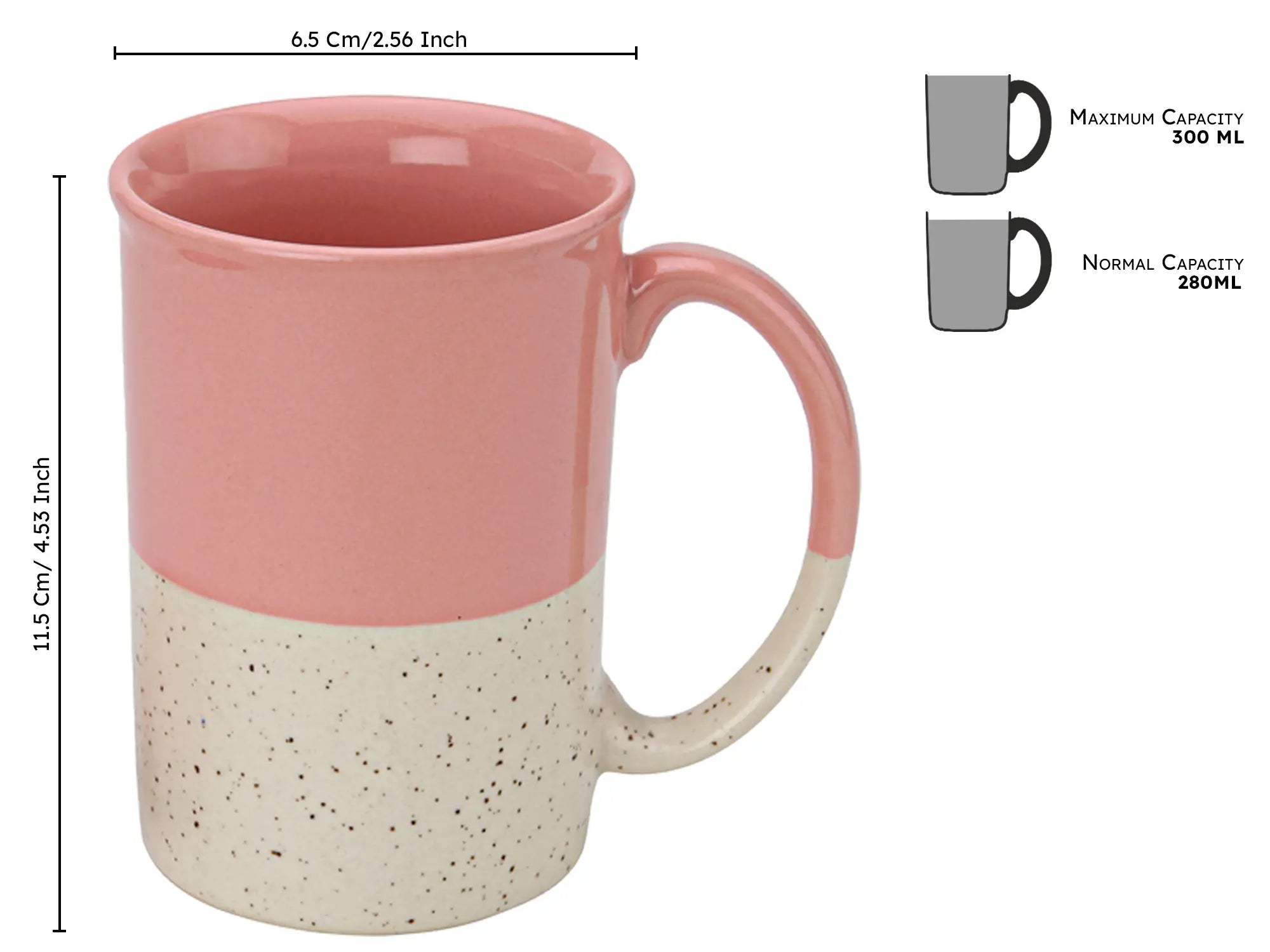 Pink Ceramic Mug with Coaster Hand-Glazed 300ml Tea & Coffee Cup Set of 2 Bodhi House