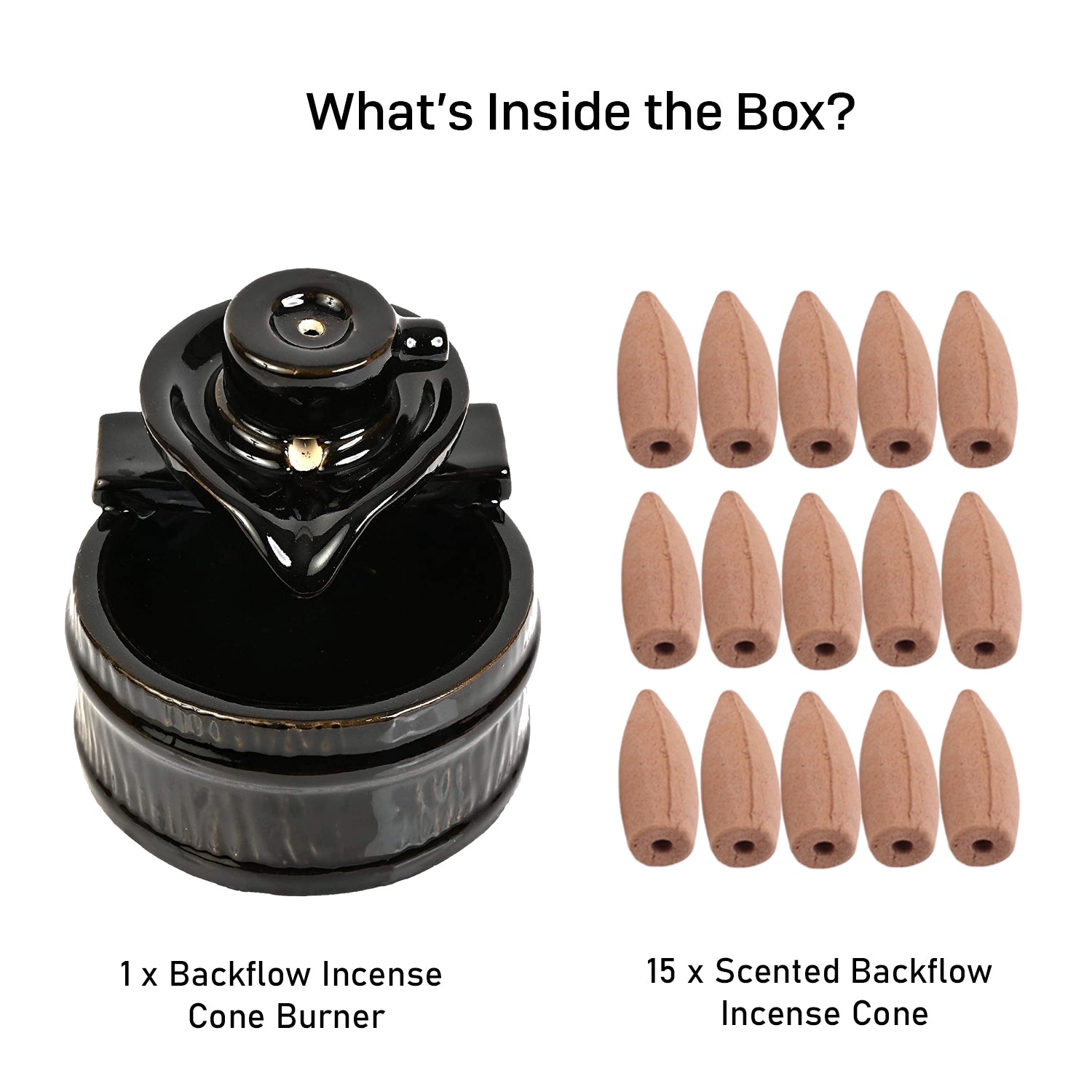 Shivling Smoke Fountain Back Flow Incense Burner With 20 Incense Cones