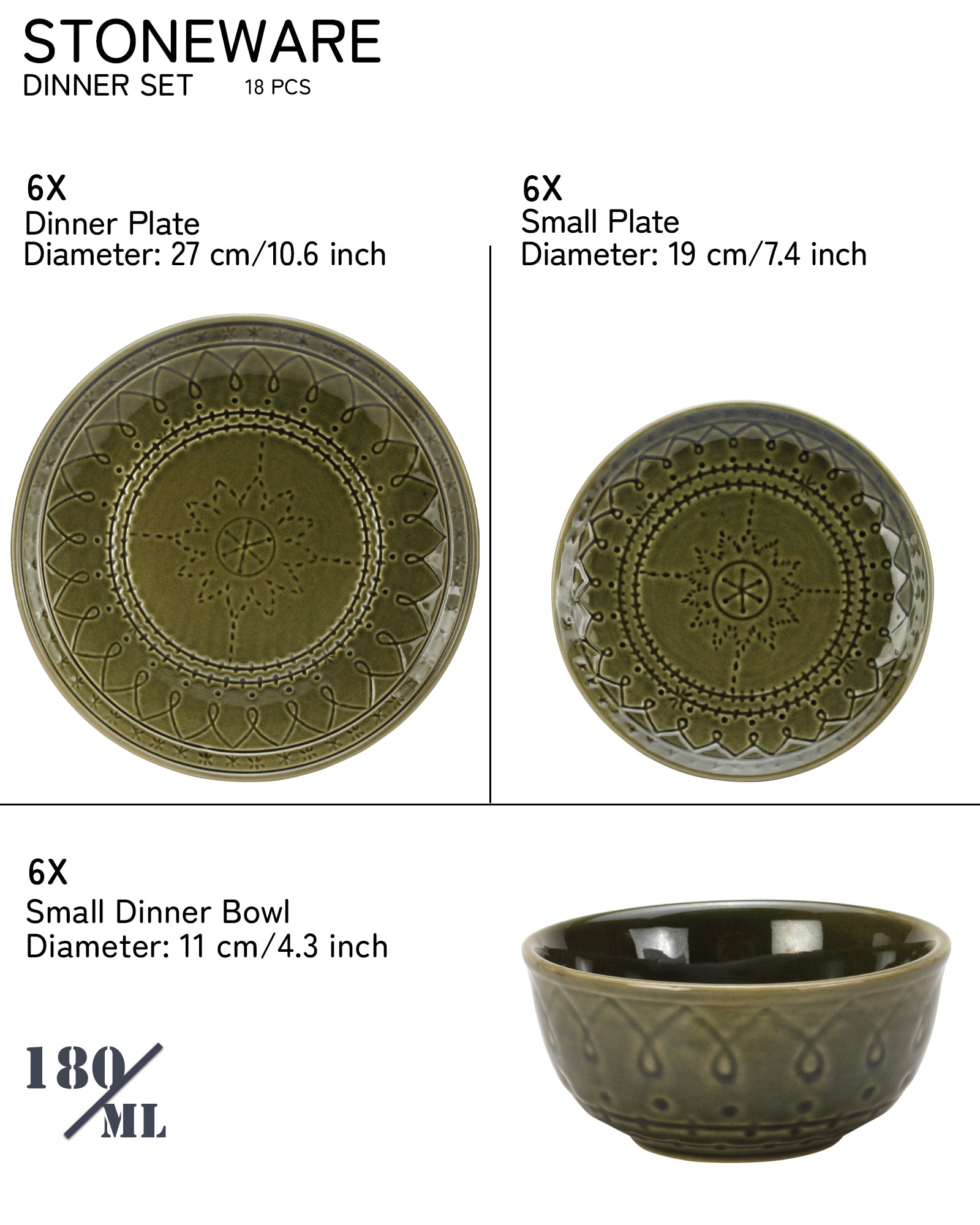 6 Small Dinner Bowls