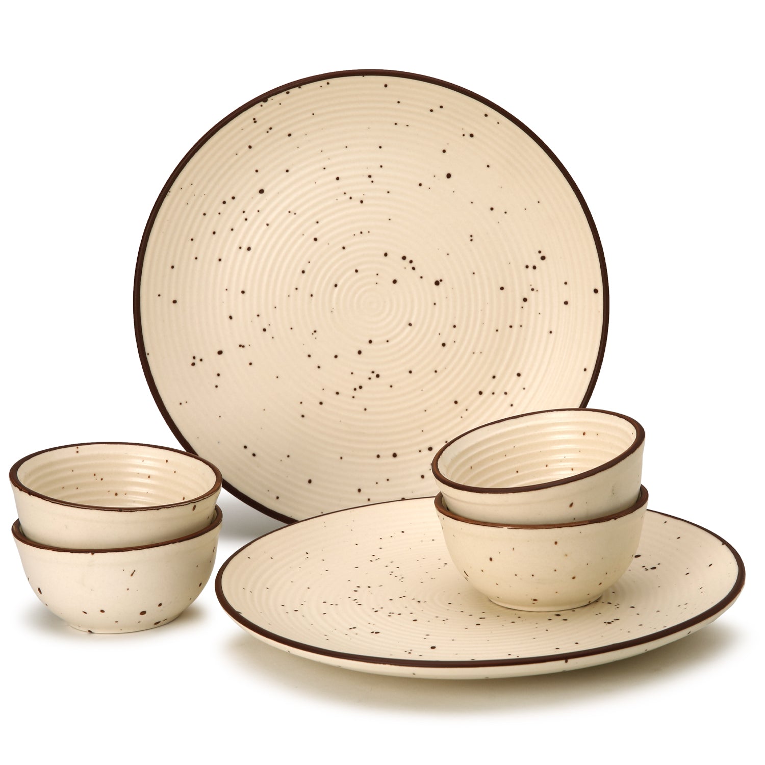 2 Dinner Plates and 4 Bowl/Katori