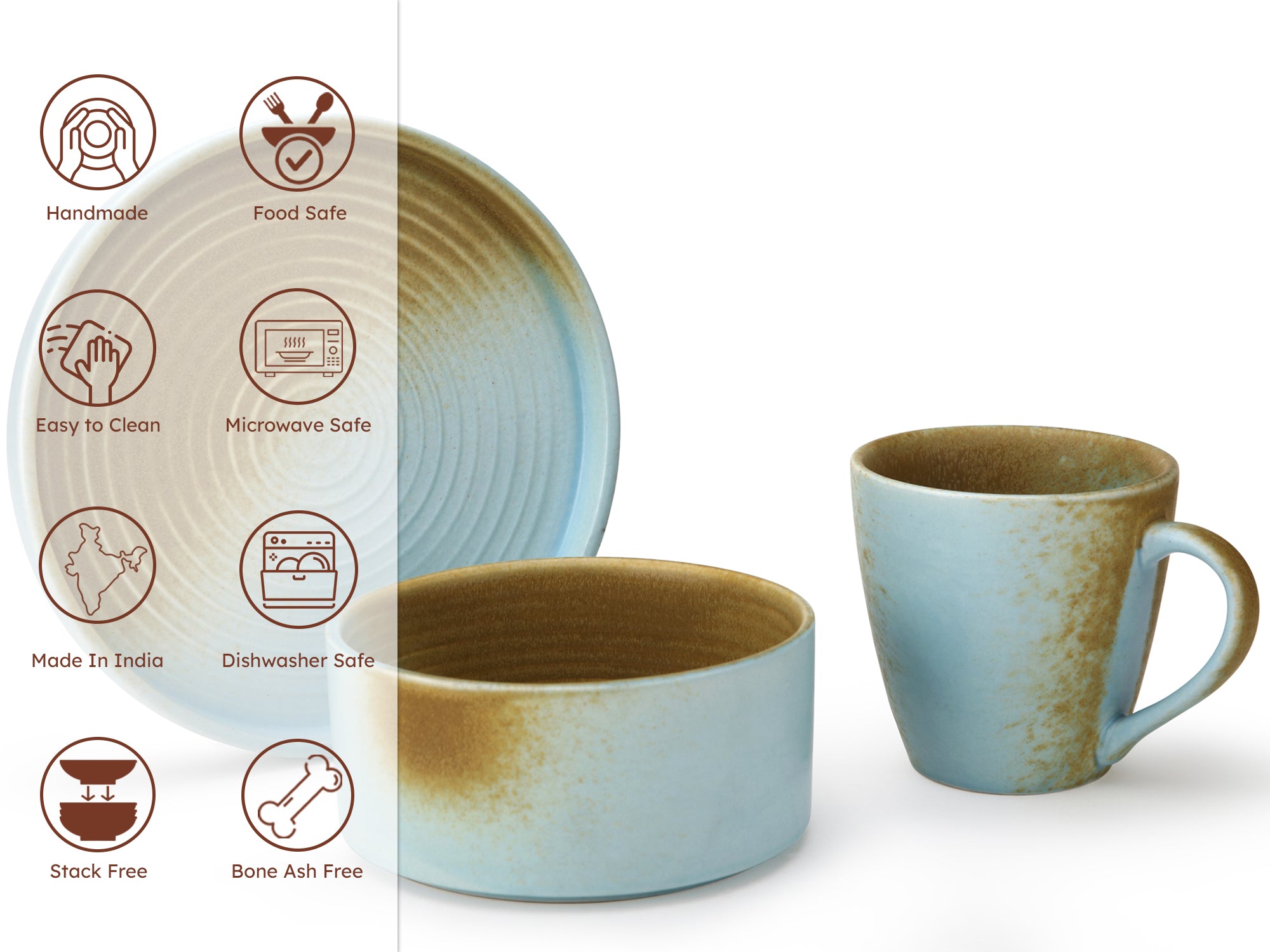 Turquoise Breakfast Set of 3