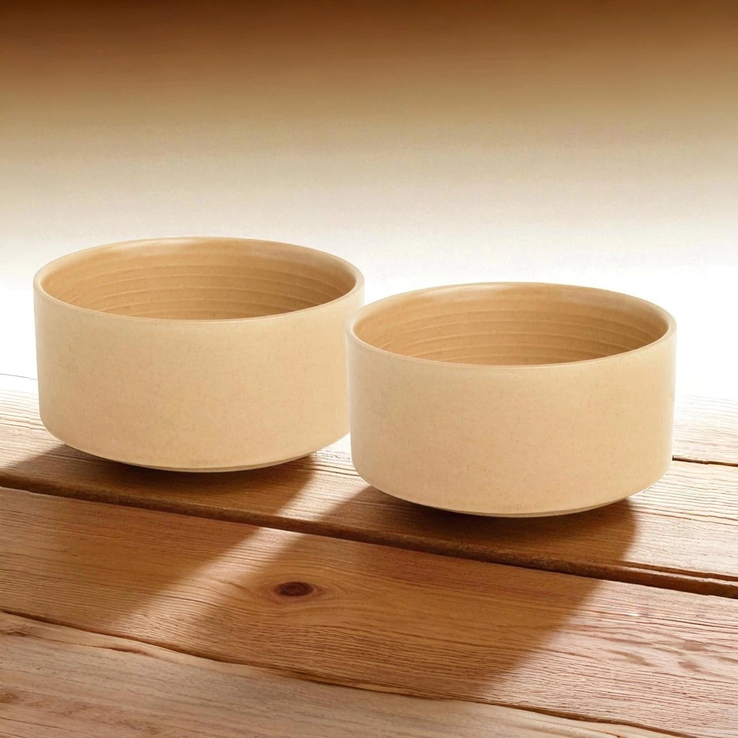 Burlywood Ceramic Handmade Portion Bowl – Set of 2