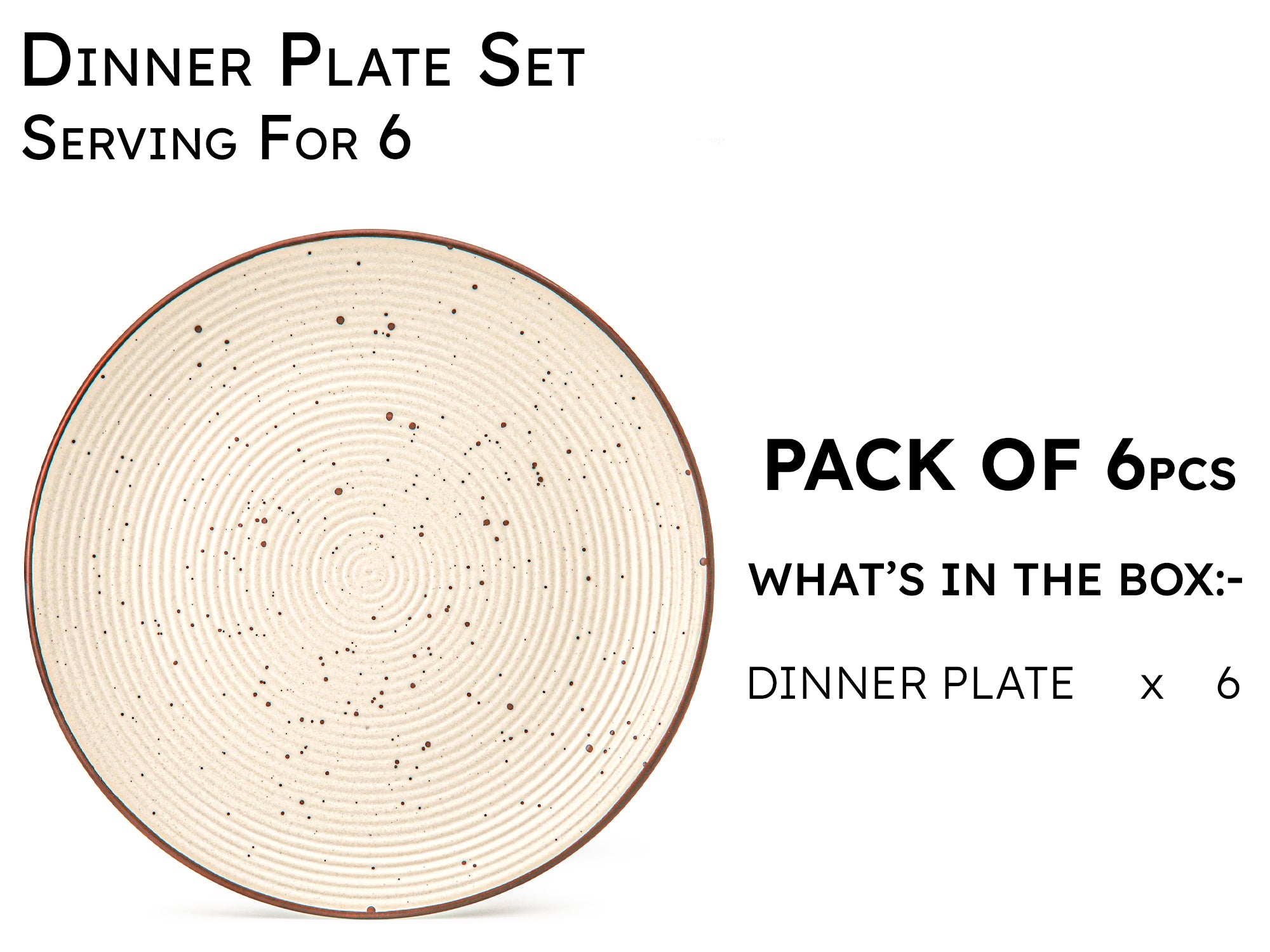 Beige Ceramic Plates & Bowls 6-Piece