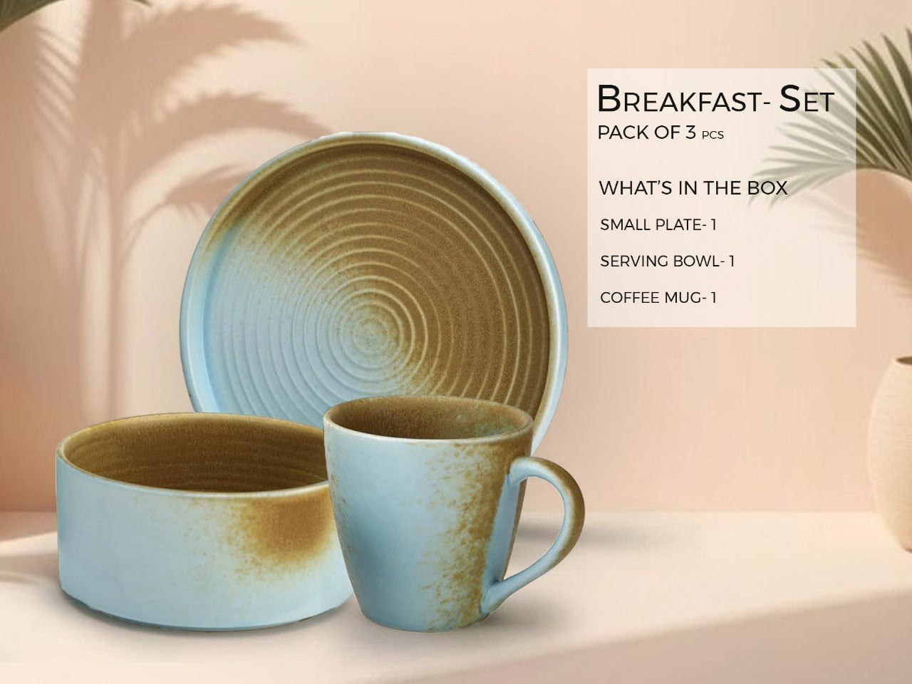 Turquoise Breakfast Set of 3