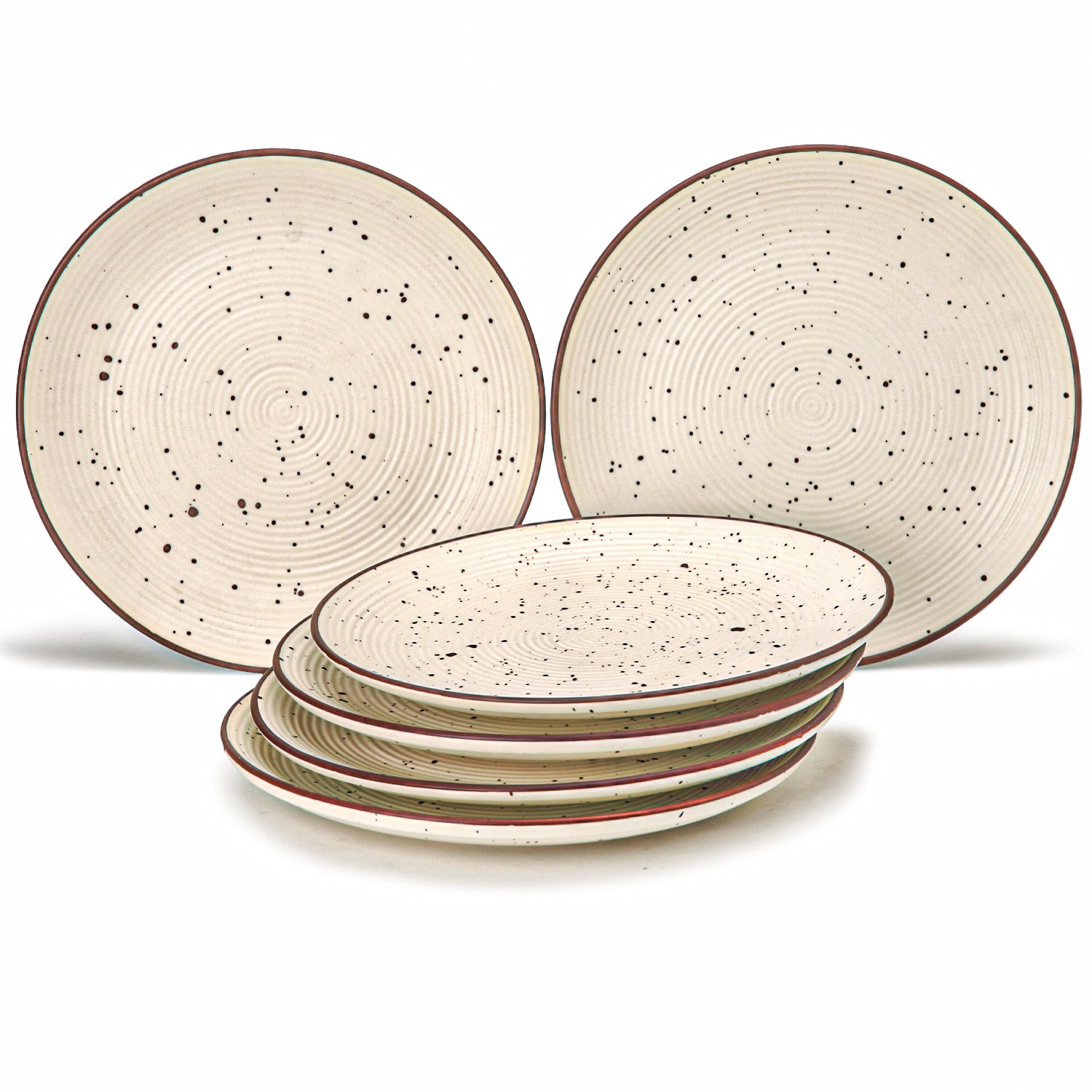 Beige Ceramic Plates & Bowls 6-Piece