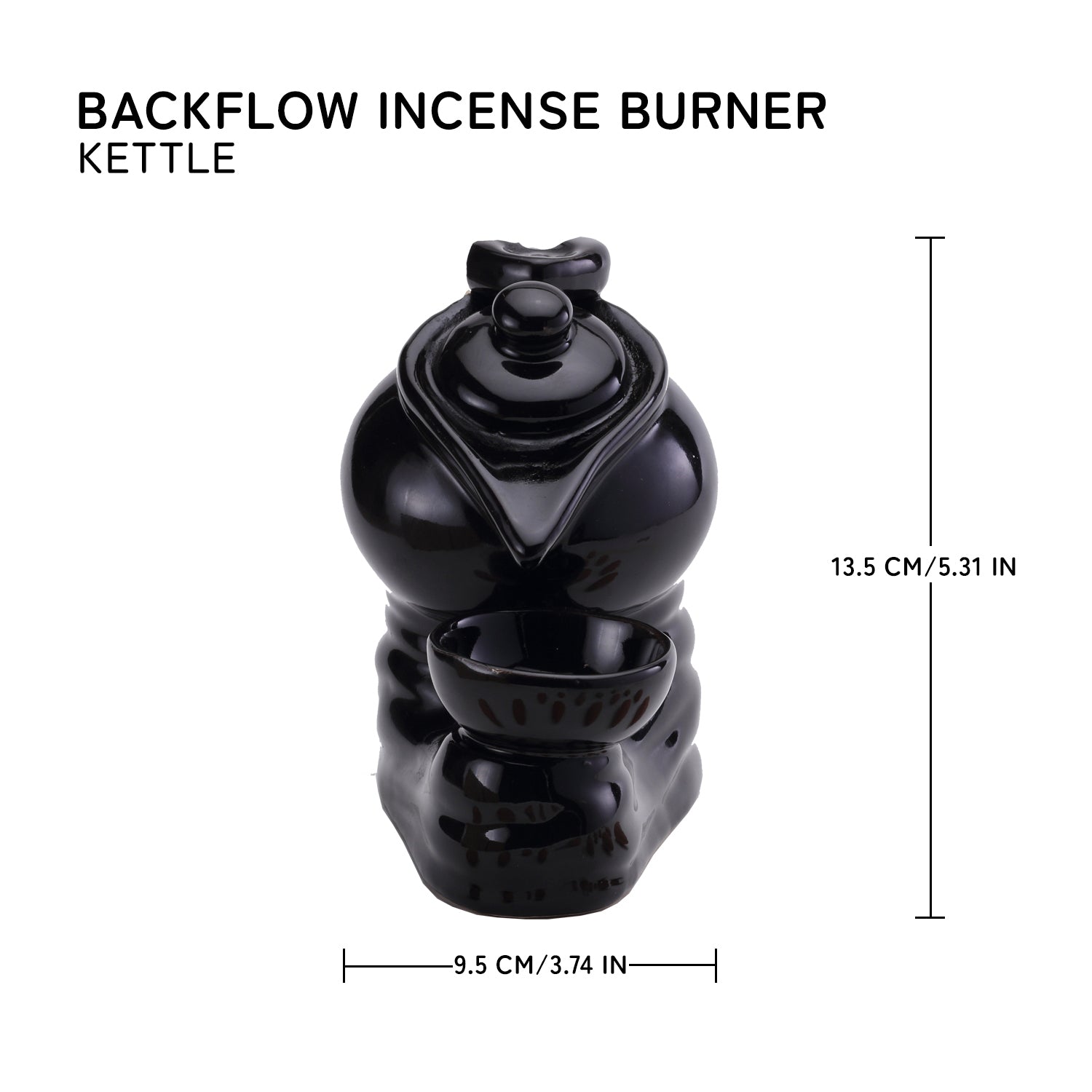 Tea Pot Smoke Fountain Back Flow Incense Burner With 20 Incense Cones