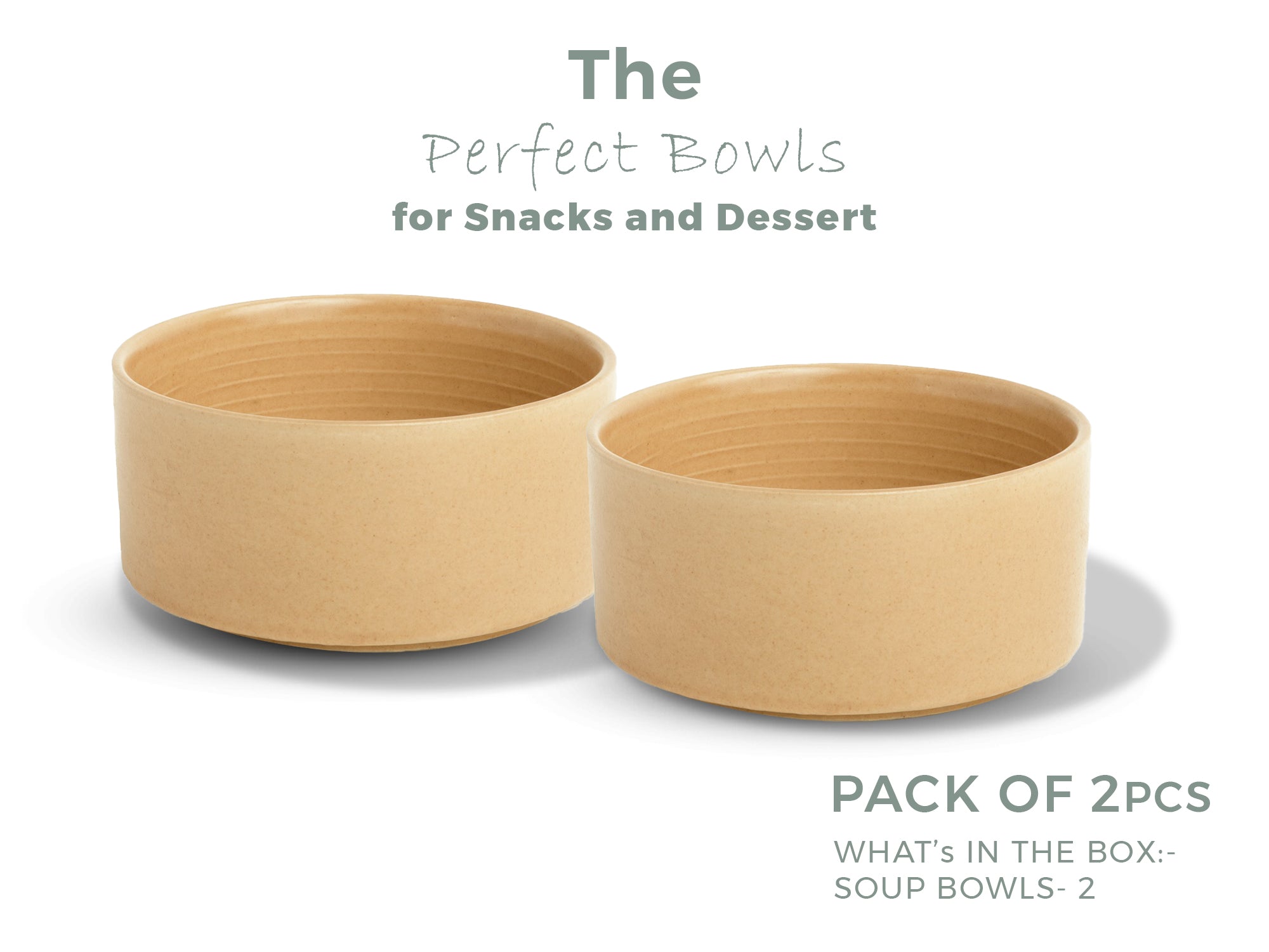 Burlywood Ceramic Handmade Portion Bowl – Set of 2
