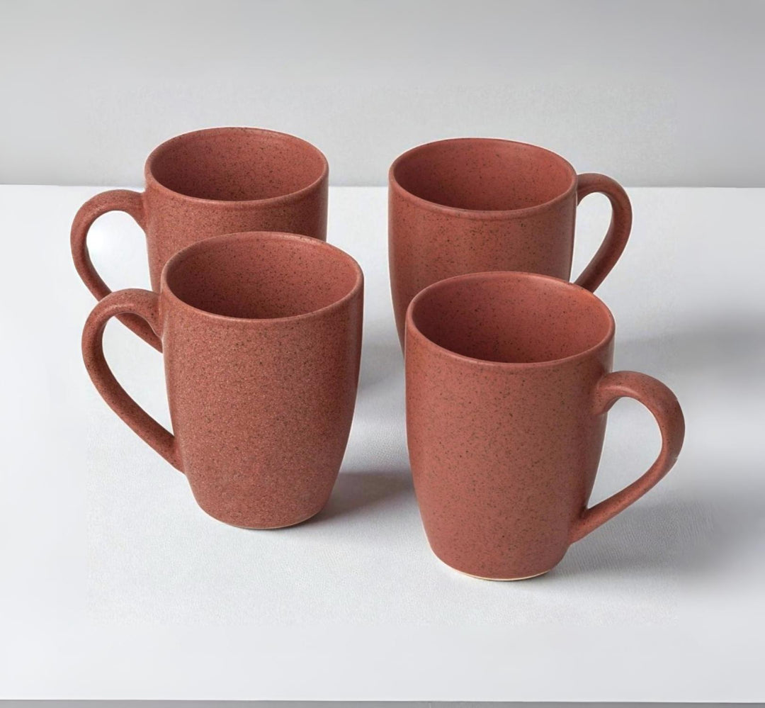 Handcrafted Ceramic Coffee Mug and Tea Cup – 300 ml (Pack of 4)