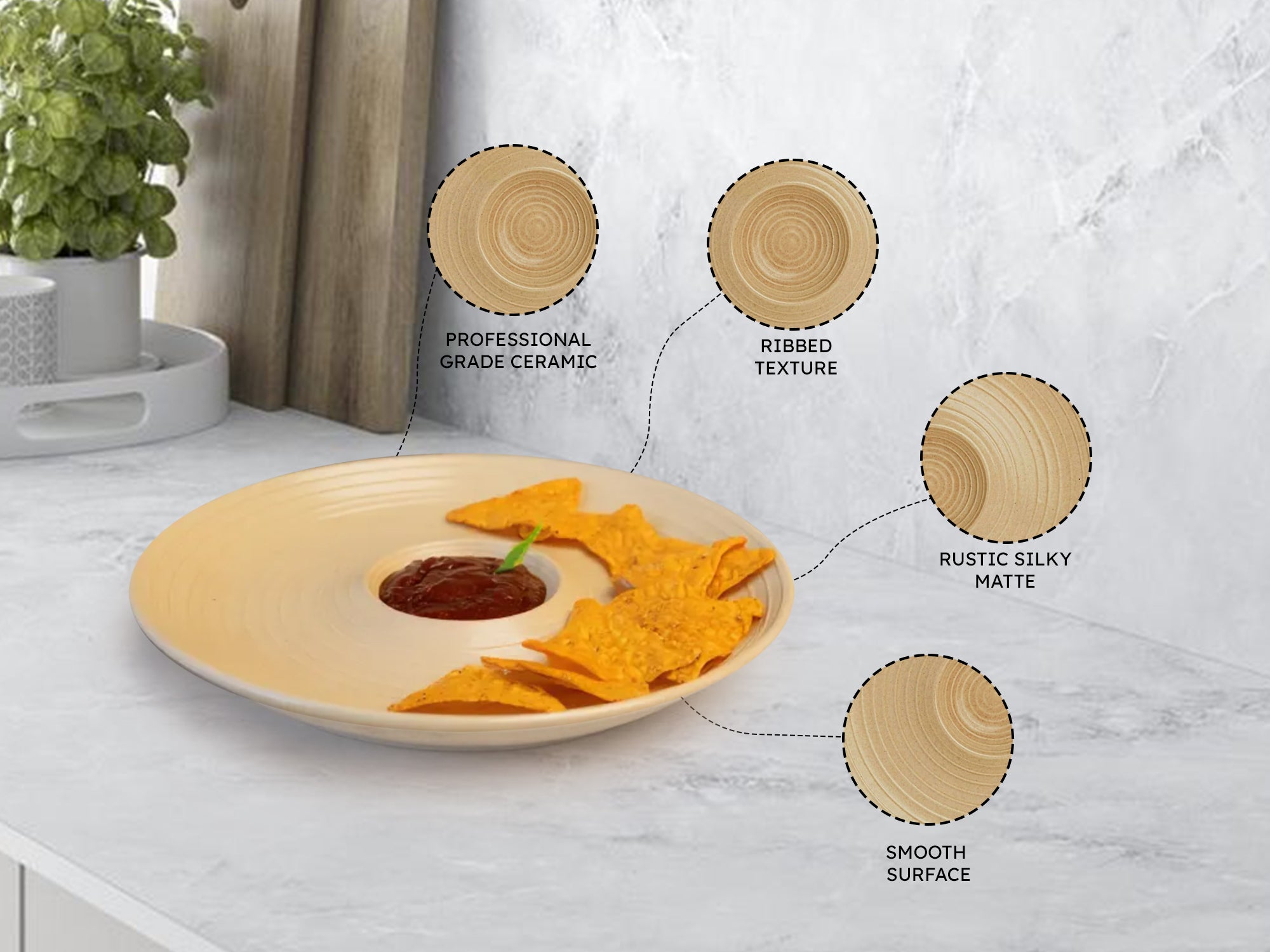 Burlywood Chip & Dip Plate Set of 1