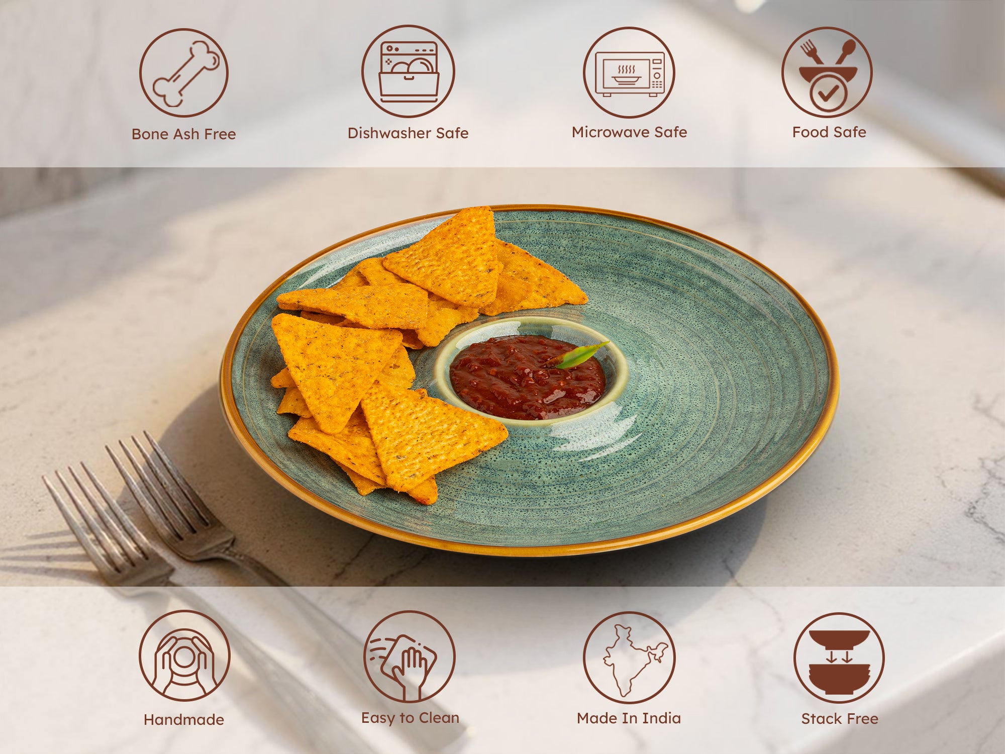 Ocean Chip & Dip Plate Set of 1