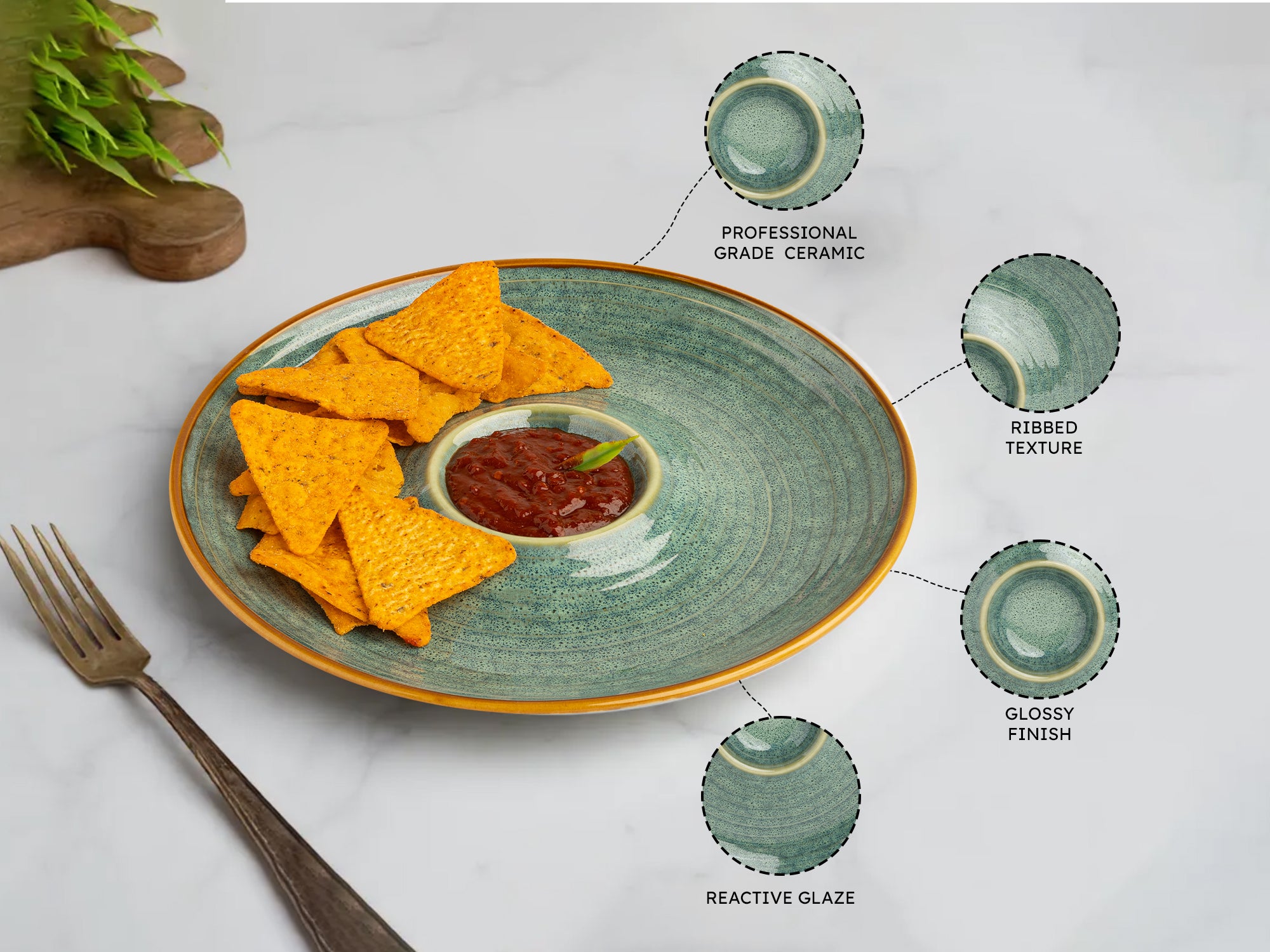 Ocean Chip & Dip Plate Set of 1