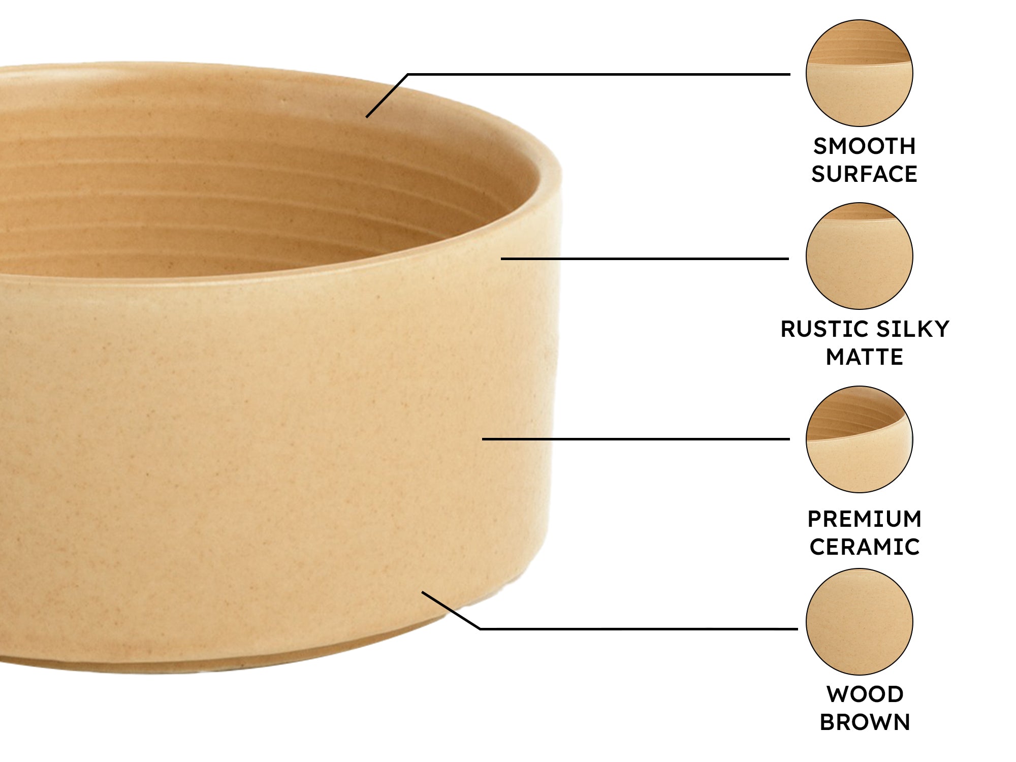 Burlywood Ceramic Handmade Portion Bowl – Set of 2
