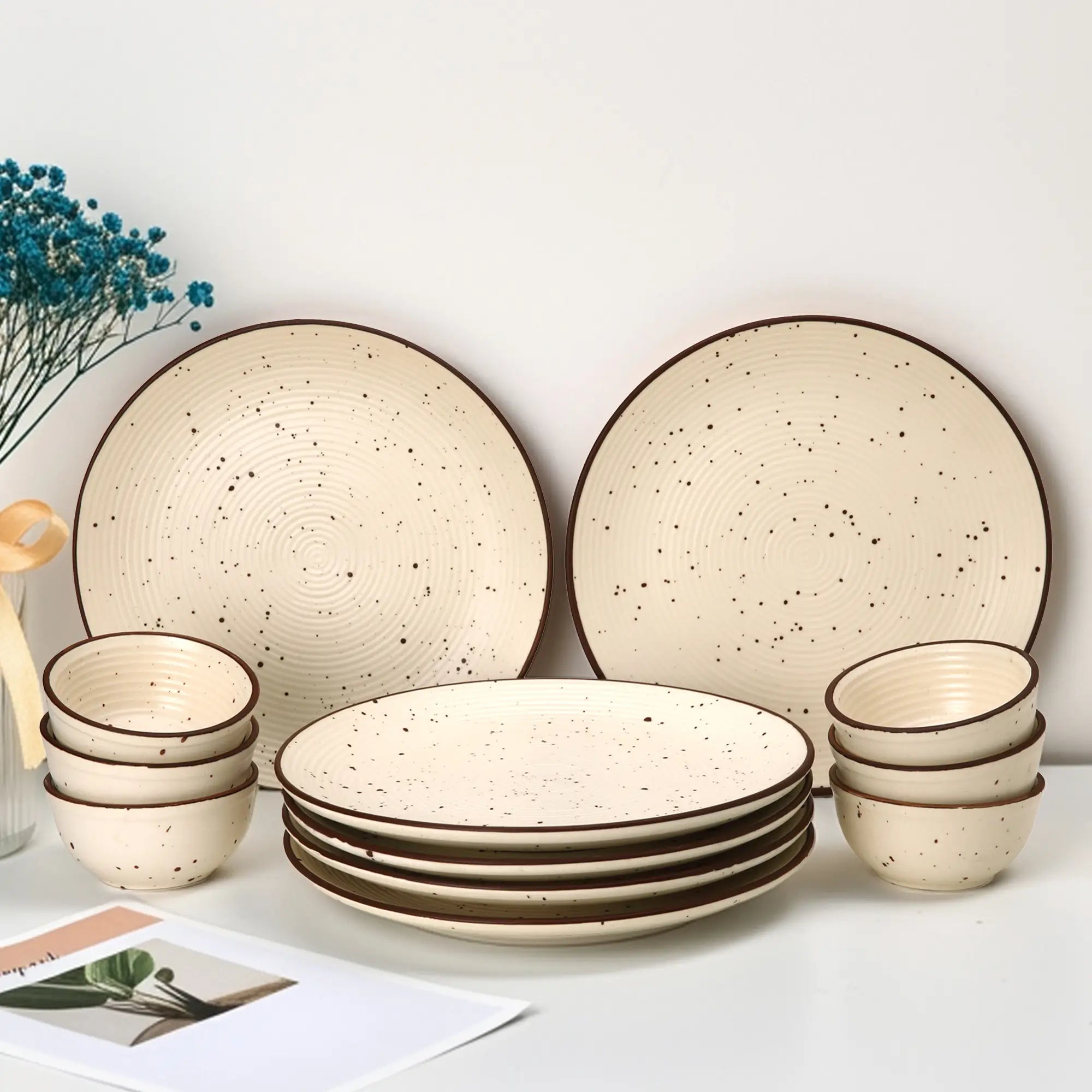 6 Dinner Plates and 6 Bowl/Katori