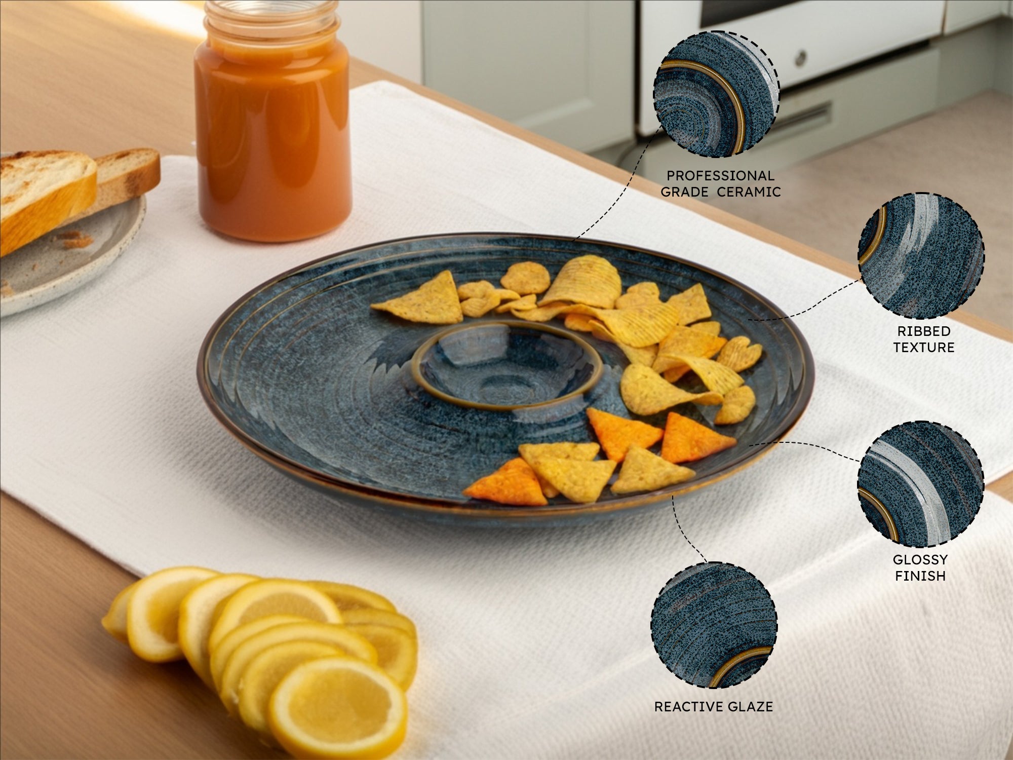 Celestle Chip & Dip Plate Set of 1
