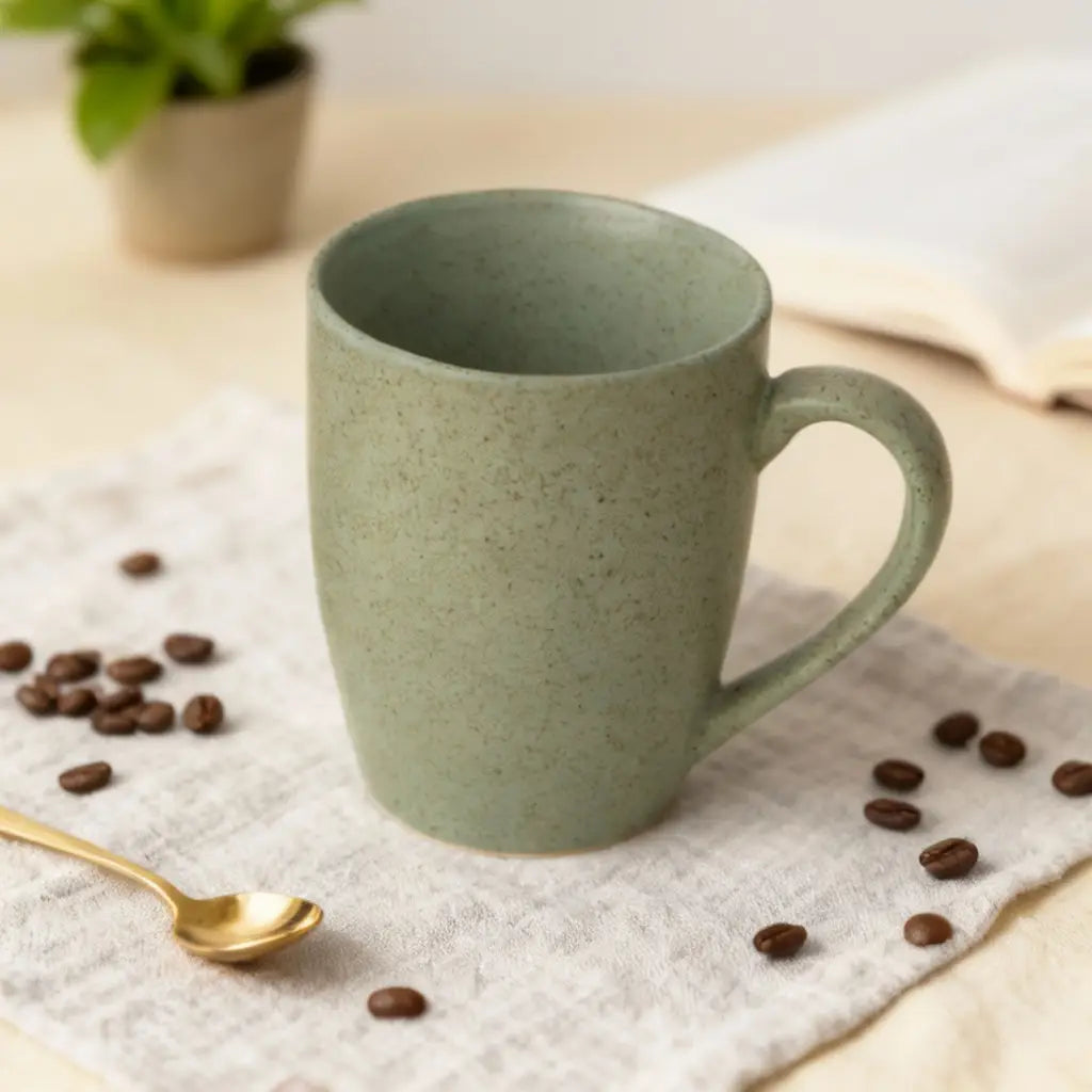Handcrafted Ceramic Coffee Mug and Tea Cup – 300 ml (Green)