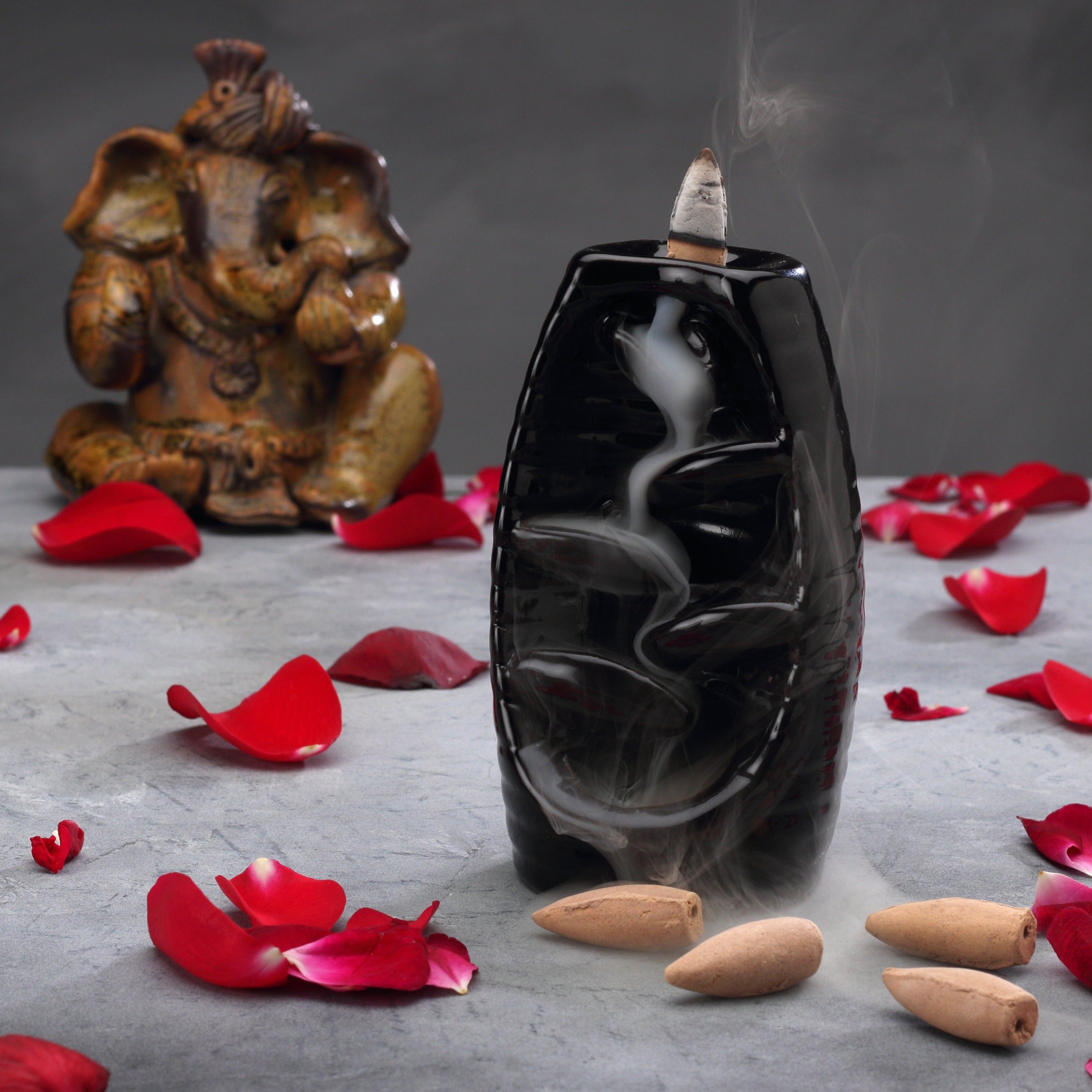 Waterfall Smoke Fountain Back Flow Incense Burner With 20 Incense Cones