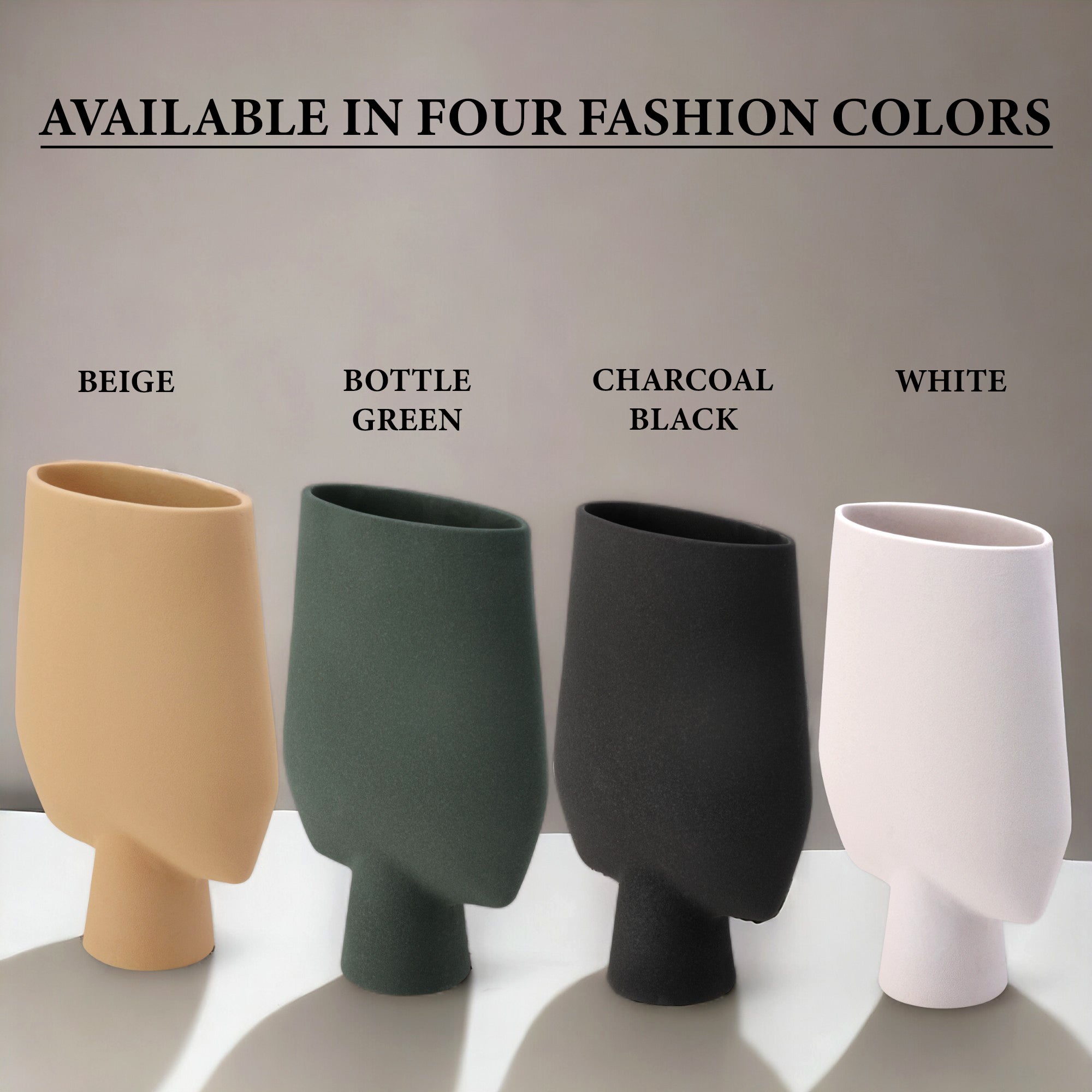 Decorative Flower Vase for Living Room - White