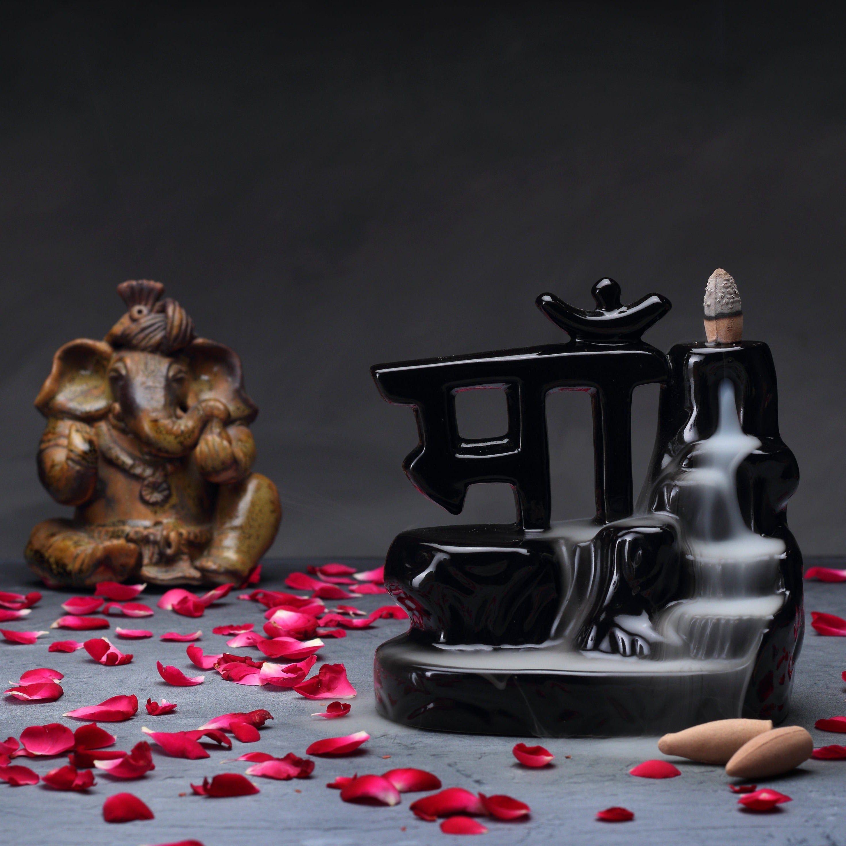 Maa Smoke Fountain Back Flow Incense Burner With 20 Incense Cones