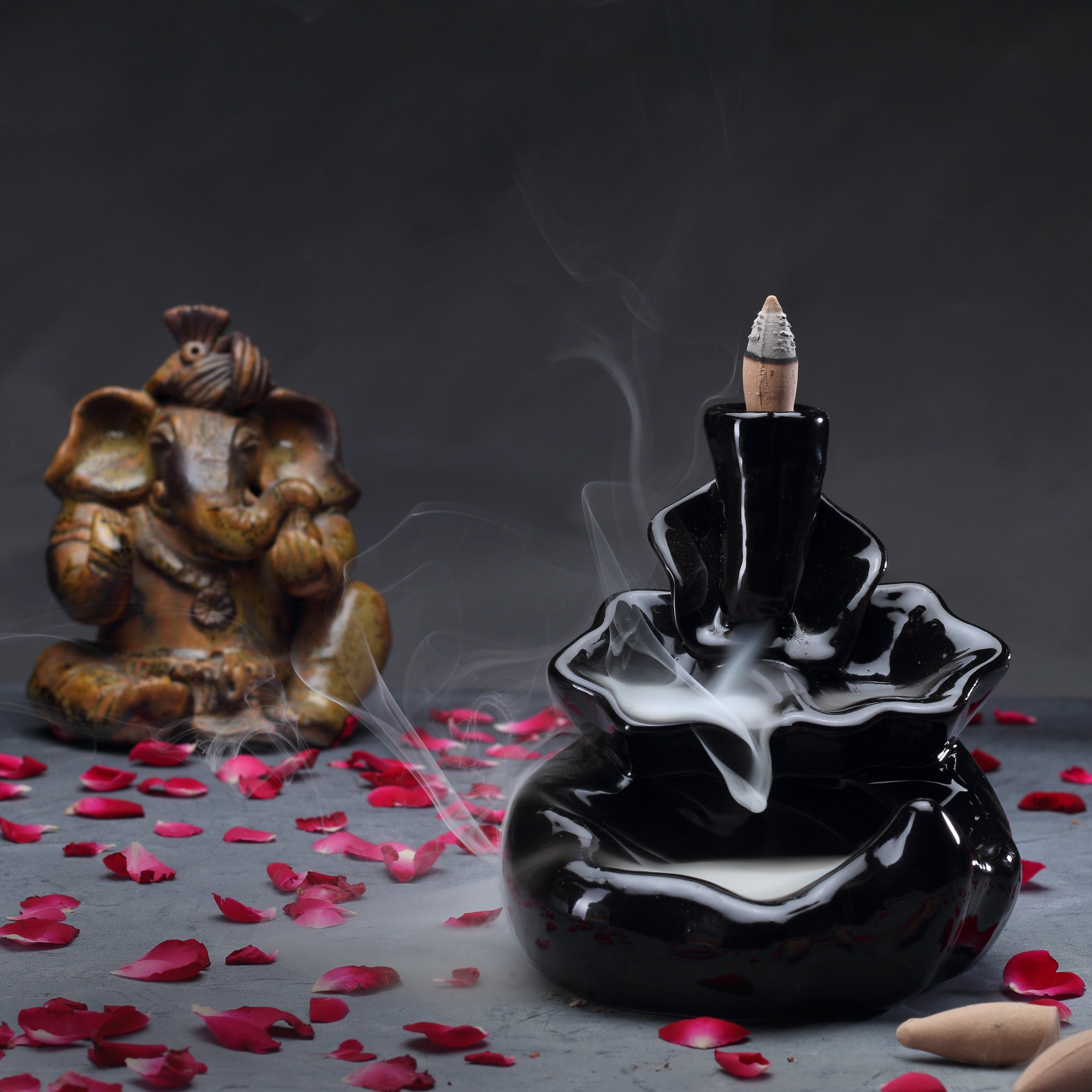 Garden Smoke Fountain Back Flow Incense Burner With 20 Incense Cones