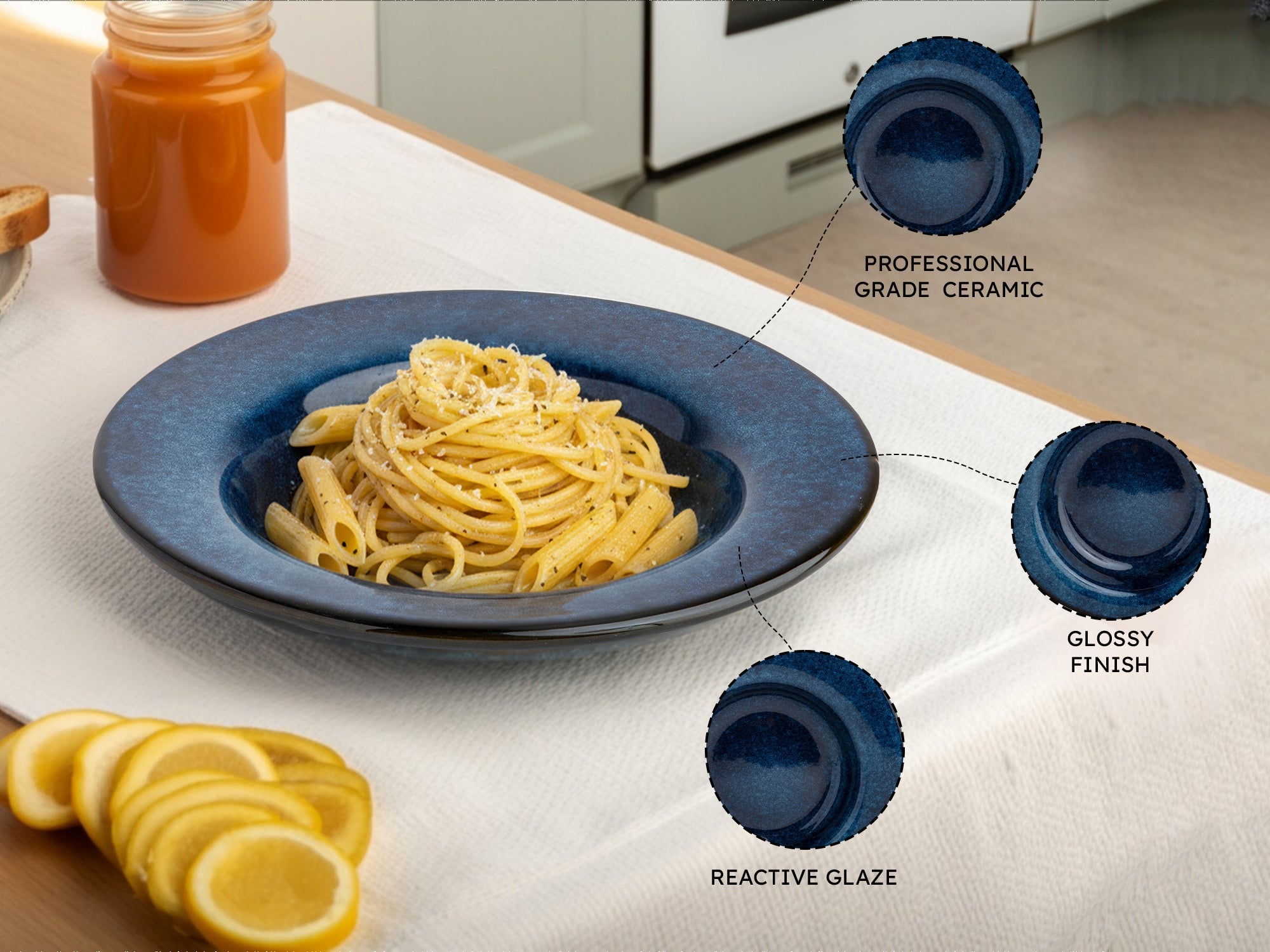 Lapis Ceramic Handmade Reactive Glaze Pasta Plates – Set of 2 Bodhi House