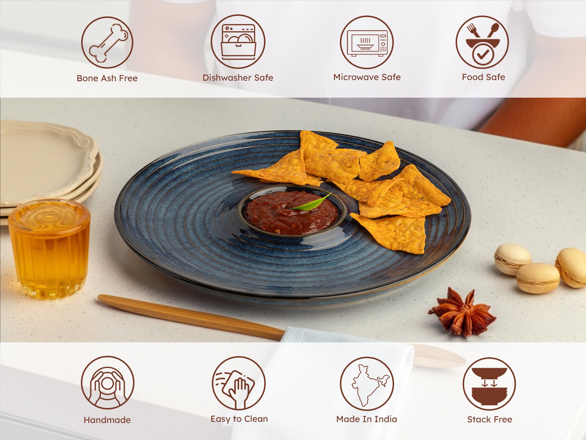 Lapis Chip & Dip Plate Set of 1