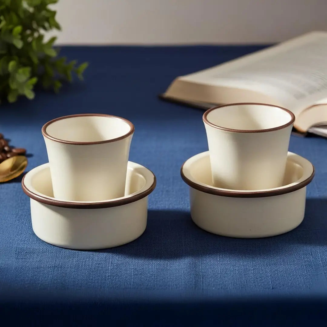 Seashell and Hazel Premium Ceramic Dawara Set of 2