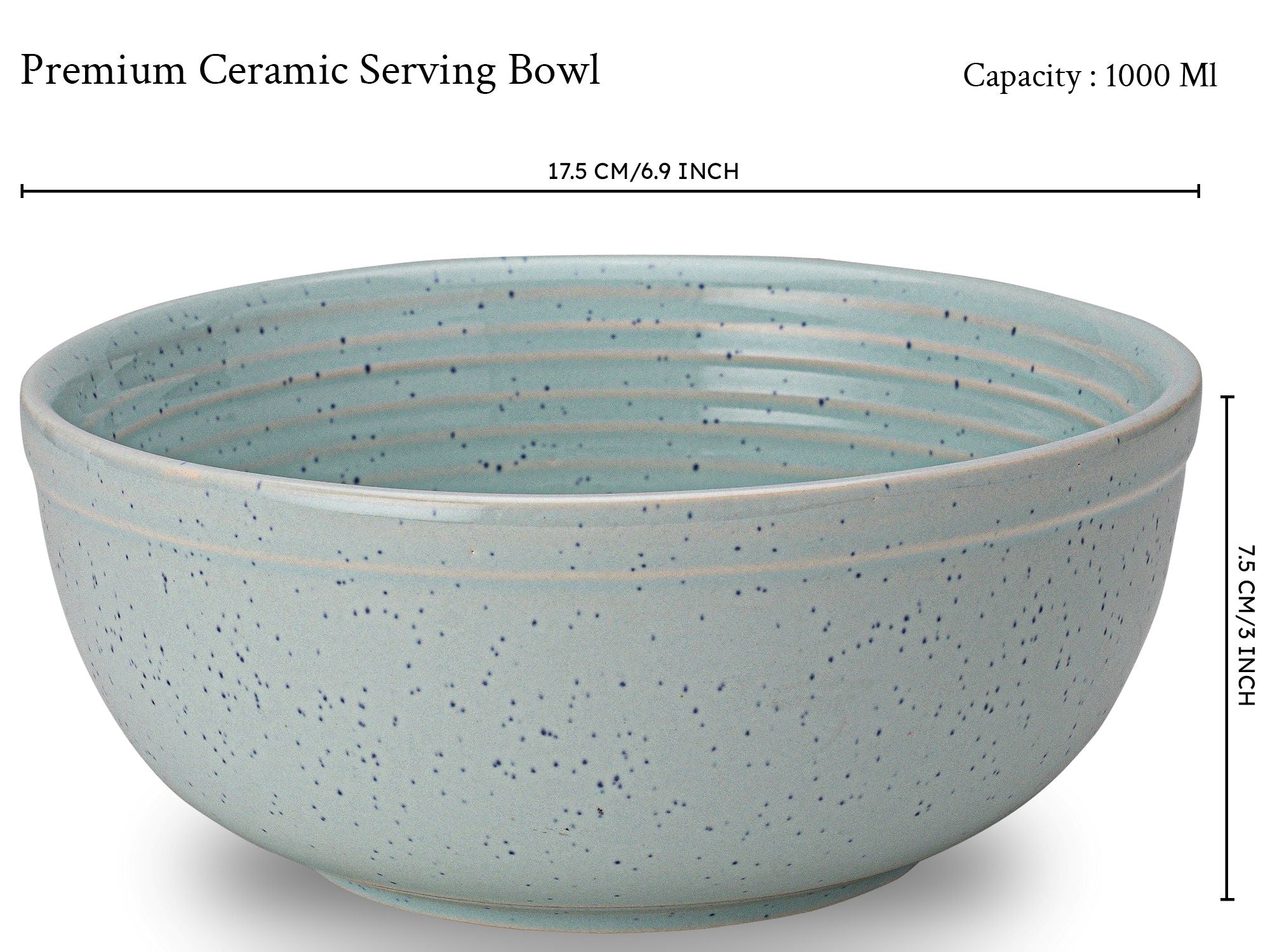Mint Green Premium Ceramic Serving Bowls Set of 2